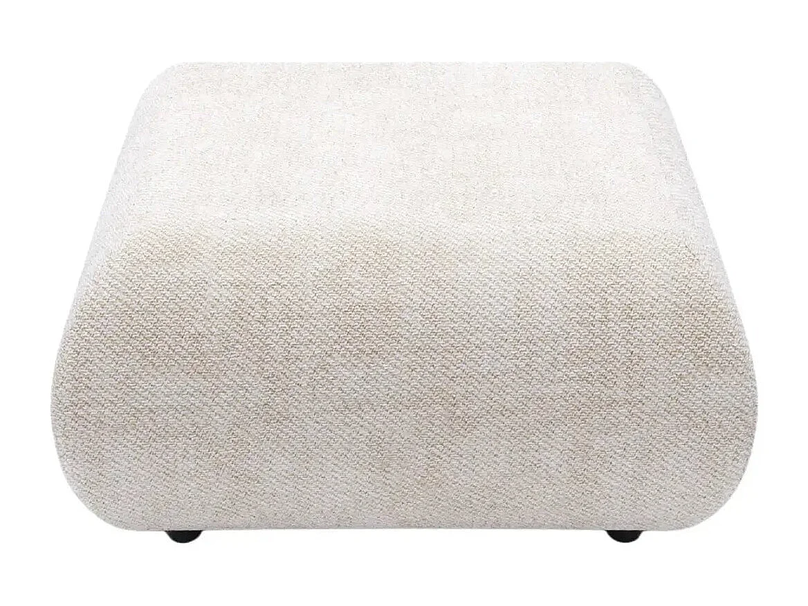 LEVI - Pouf en tissu lisse Beige 88x88x41