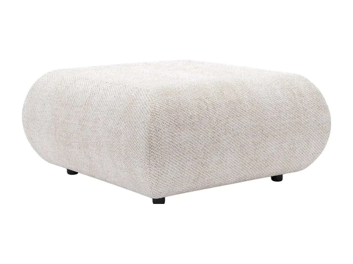 LEVI - Pouf en tissu lisse Beige 88x88x41