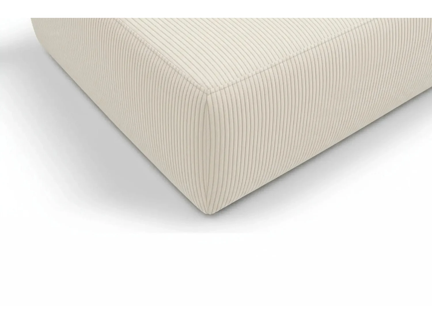 ELIO - Pouf en petit velours côtelé Beige 74x74x41