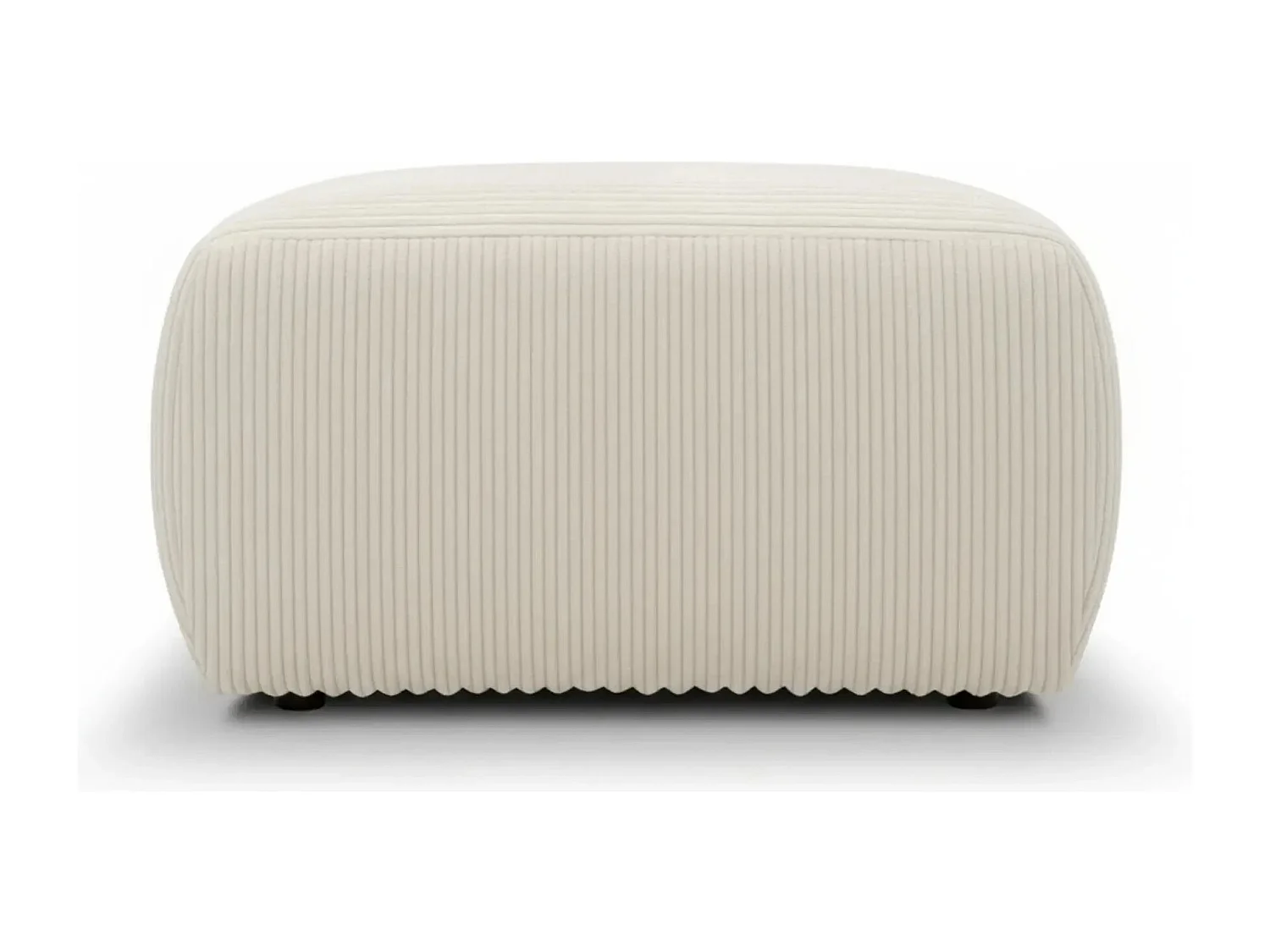 ELIO - Pouf en petit velours côtelé Beige 74x74x41