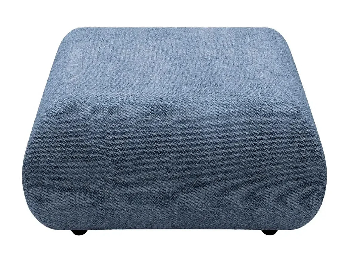 LEVI - Pouf en tissu lisse Bleu 88x88x41