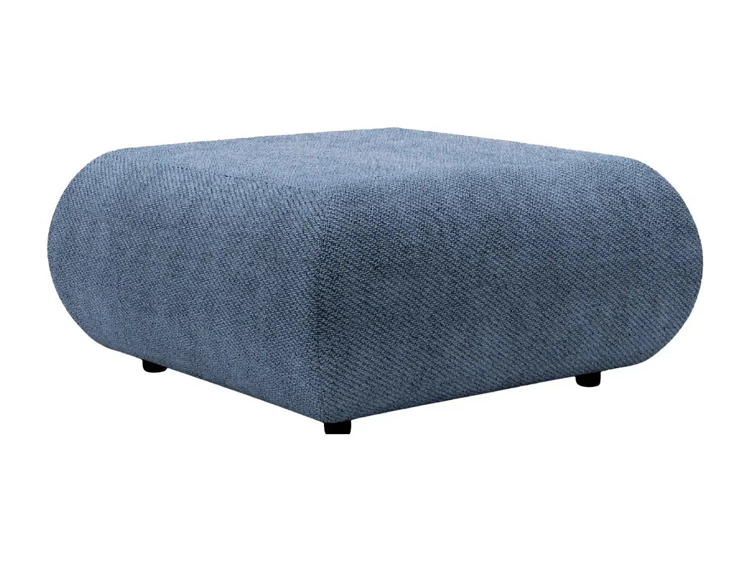 LEVI - Pouf en tissu lisse Bleu 88x88x41