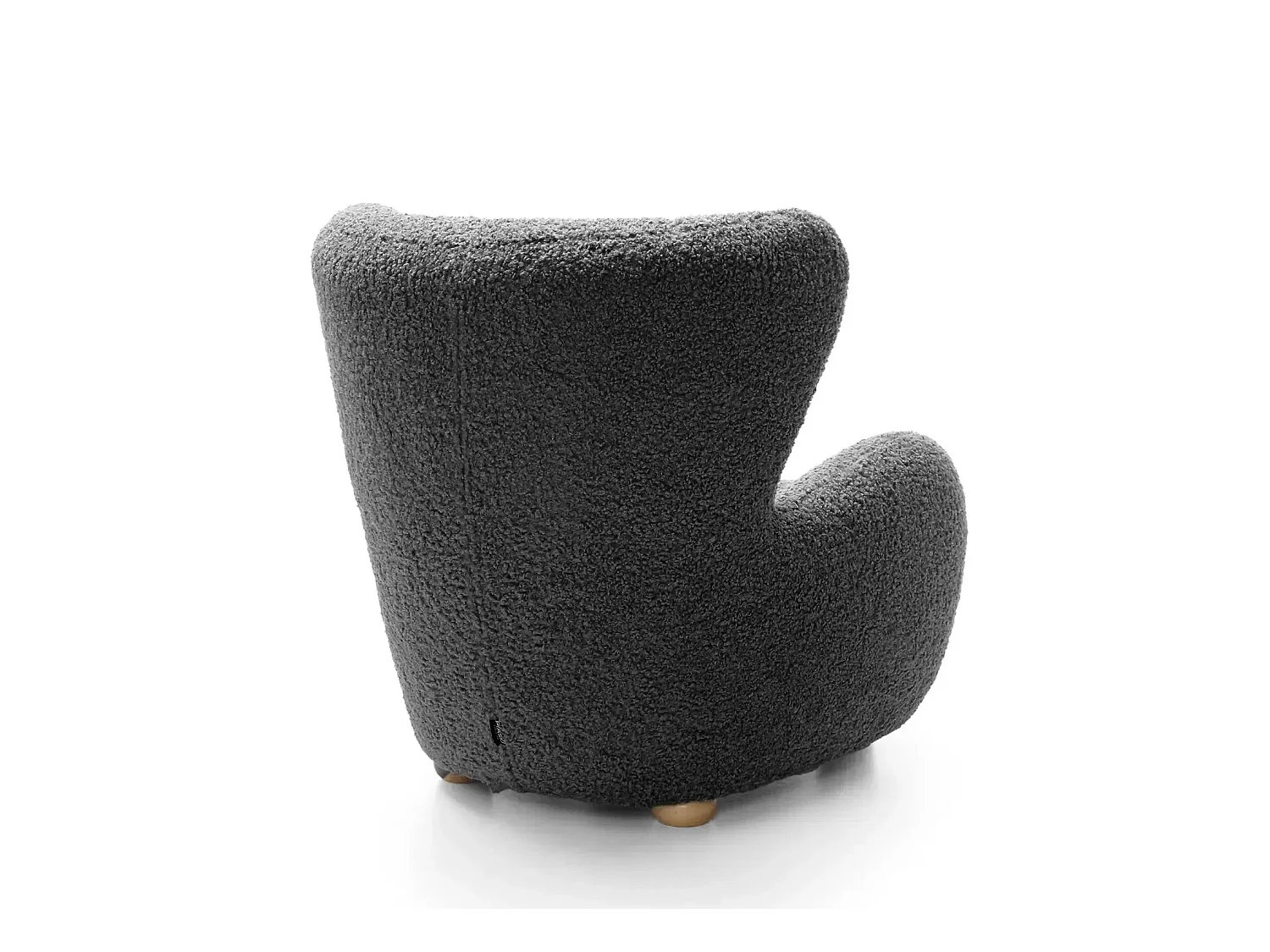 LILI - Fauteuil tissu bouclette - Gris foncé