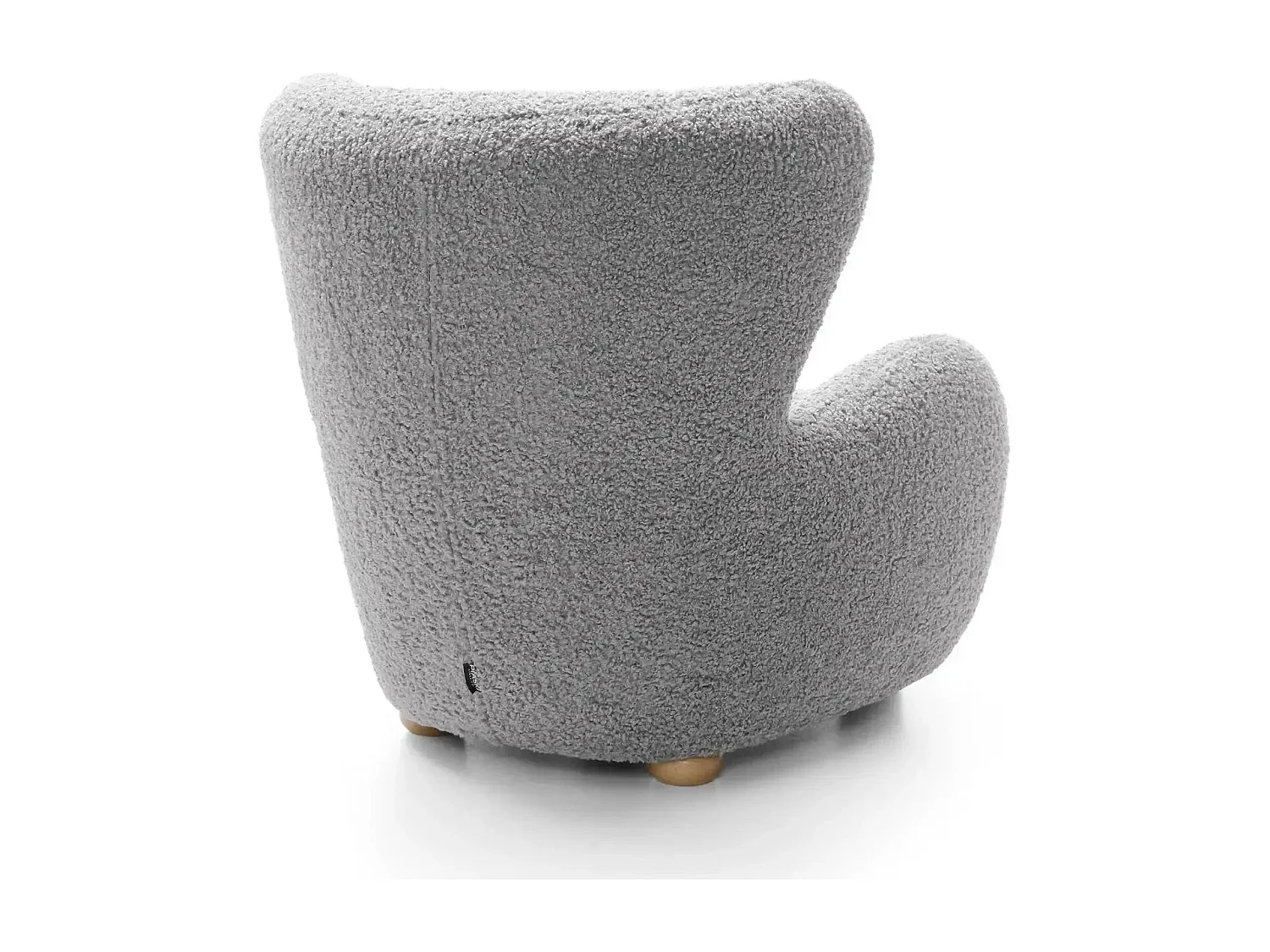 LILI - Fauteuil tissu bouclette - Gris clair