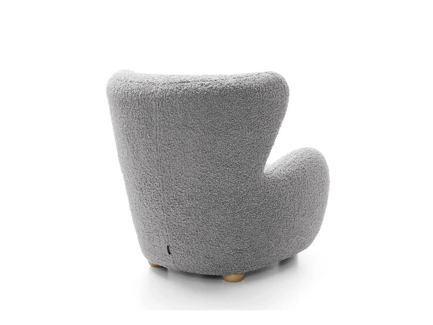 LILI - Fauteuil tissu bouclette - Gris clair