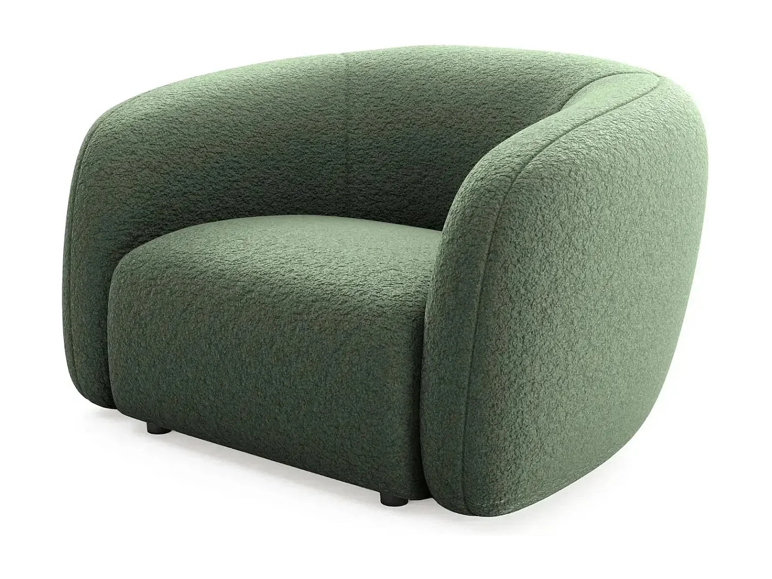BAHIA - Fauteuil tissu bouclette - Vert