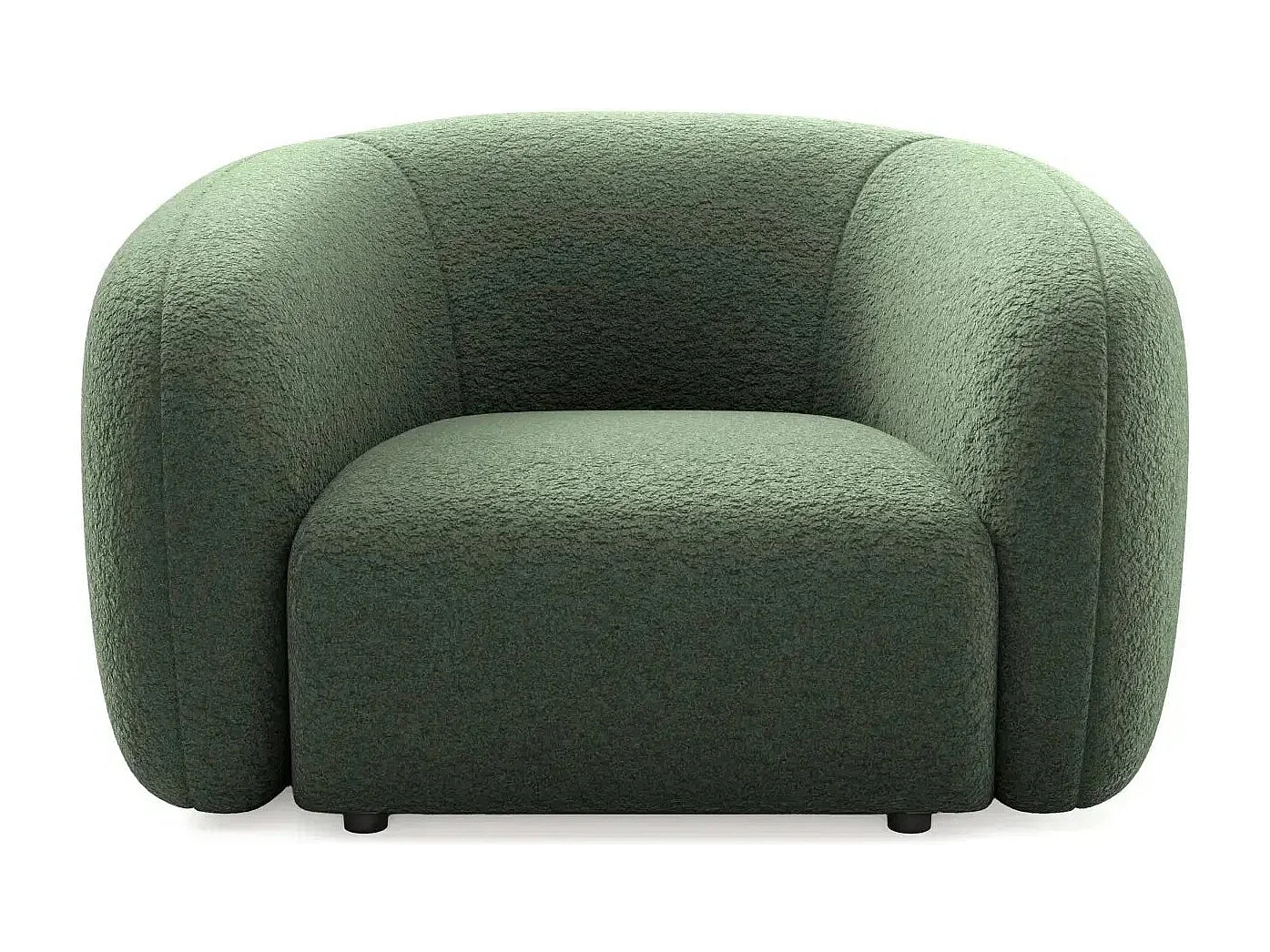 BAHIA - Fauteuil tissu bouclette - Vert