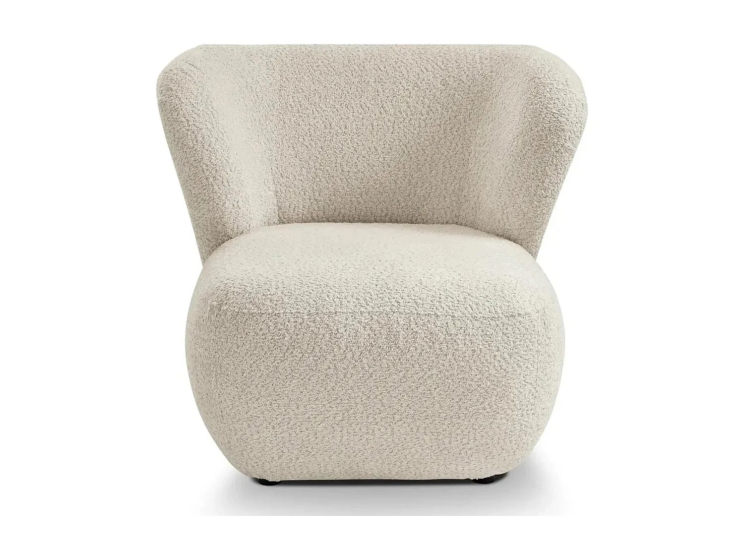 CAPRI - Fauteuil tissu bouclette - Beige