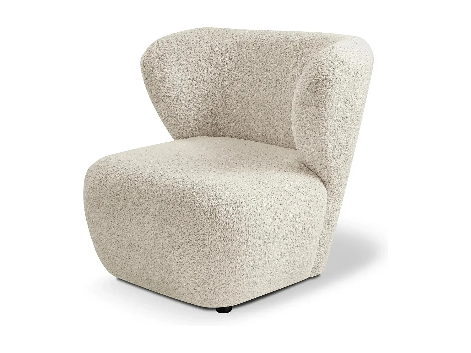 CAPRI - Fauteuil tissu bouclette - Beige