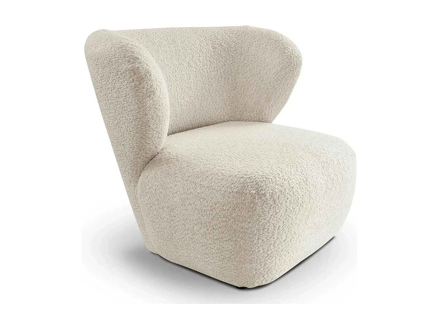 CAPRI - Fauteuil tissu bouclette - Beige