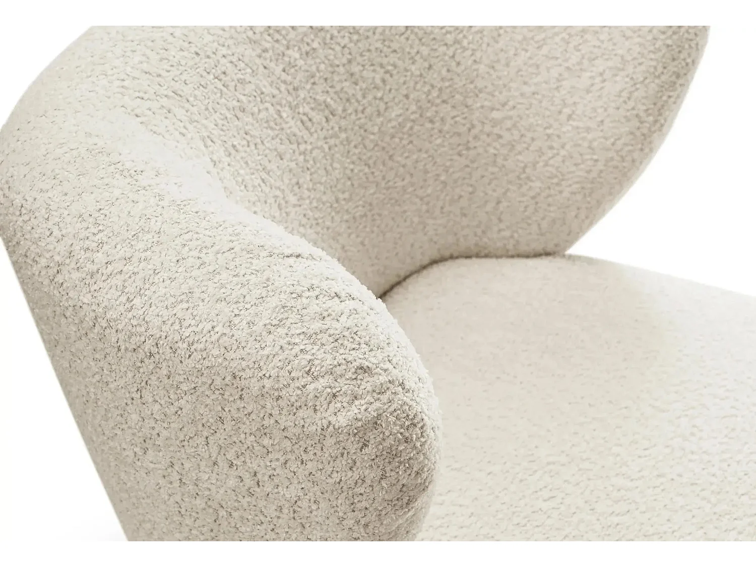 CAPRI - Fauteuil tissu bouclette - Beige