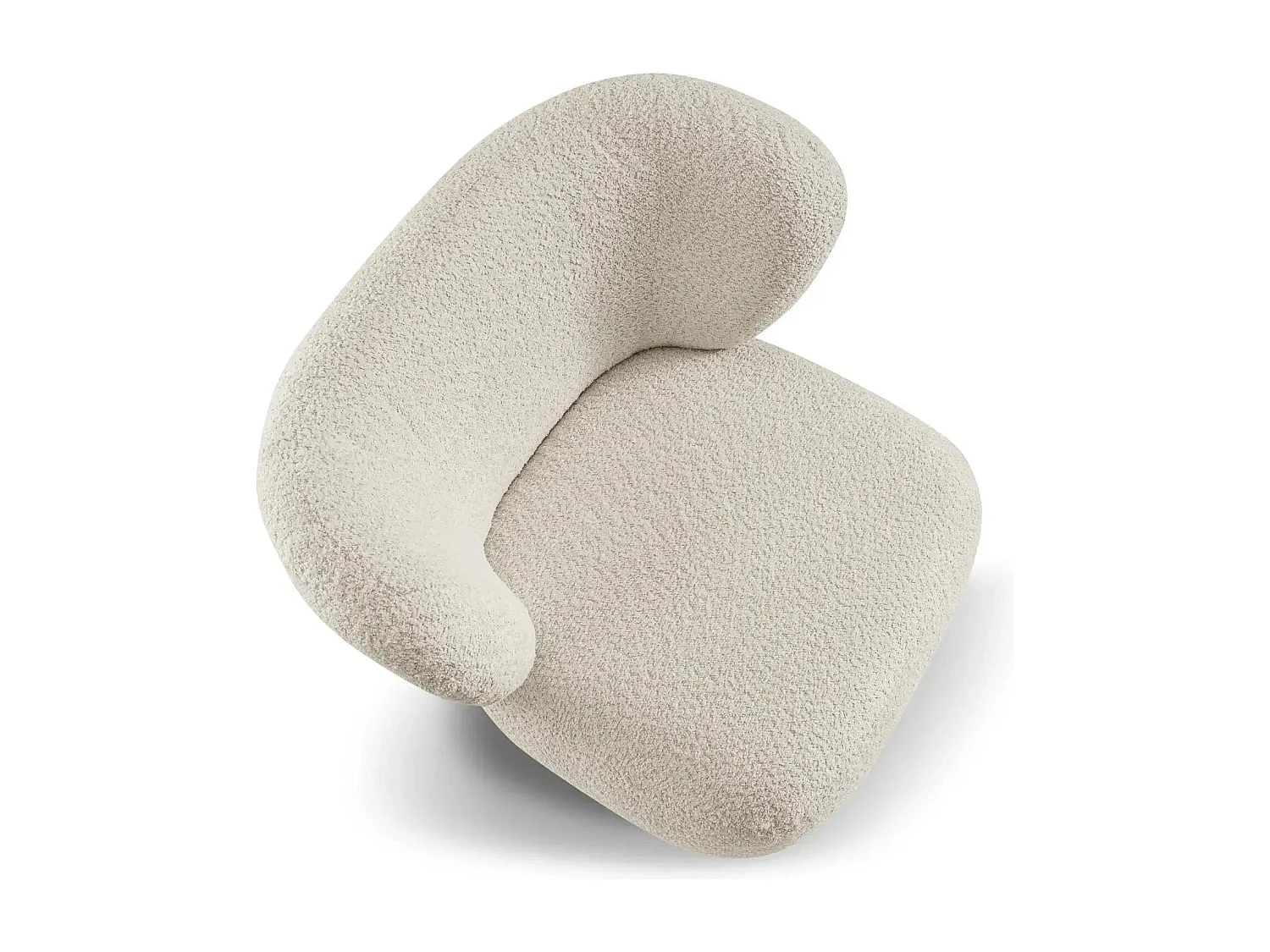 CAPRI - Fauteuil tissu bouclette - Beige