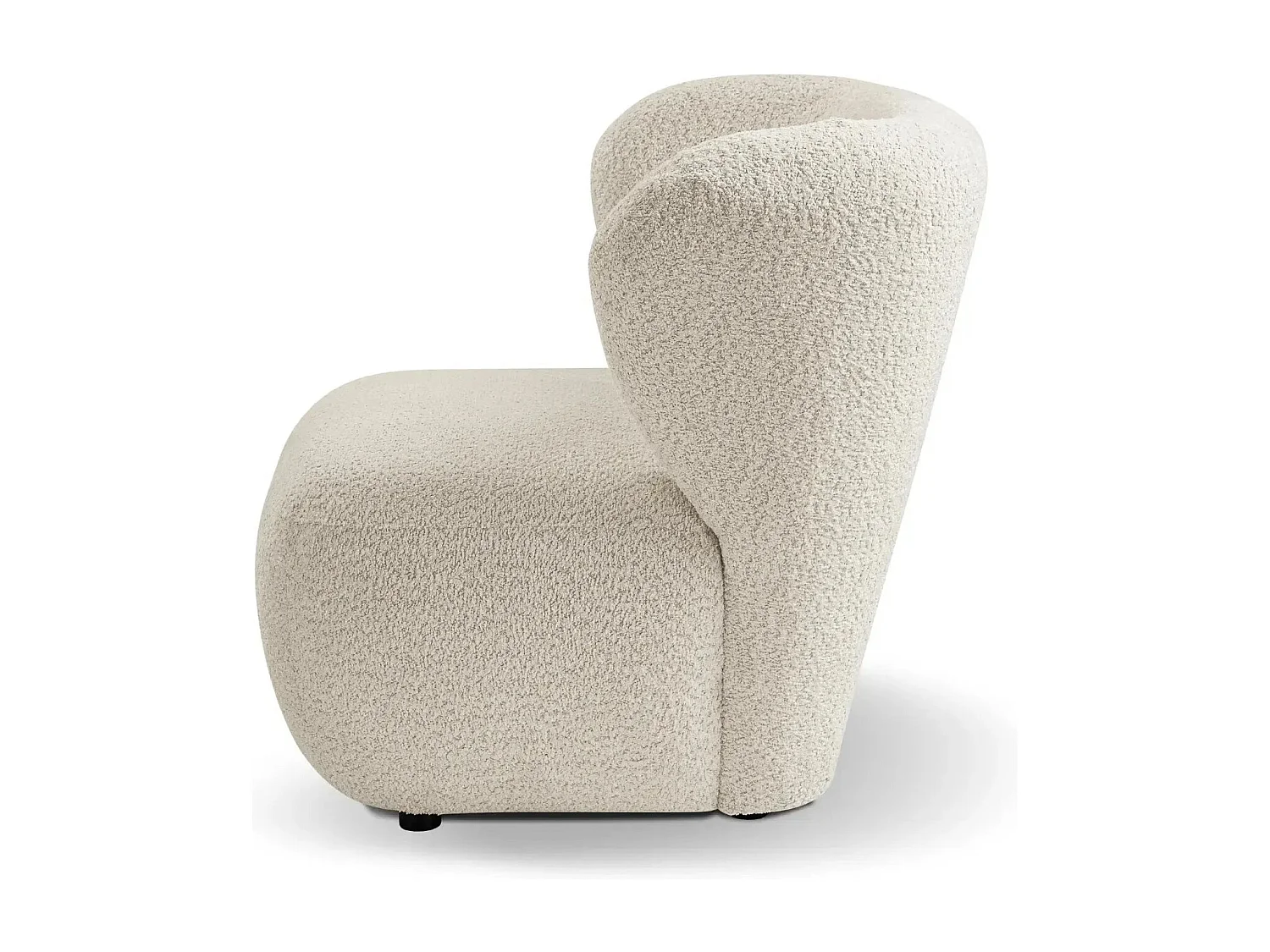 CAPRI - Fauteuil tissu bouclette - Beige