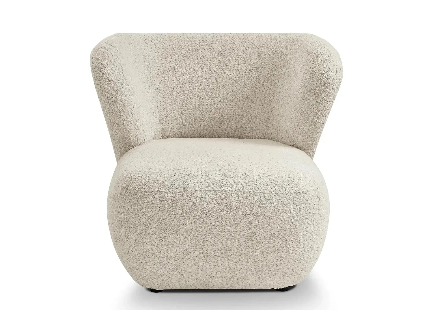 CAPRI - Fauteuil tissu bouclette - Beige