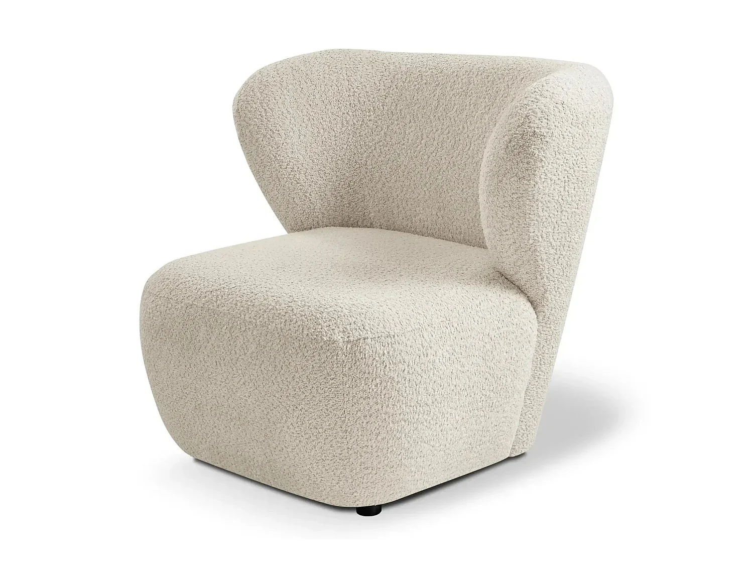 CAPRI - Fauteuil tissu bouclette - Beige