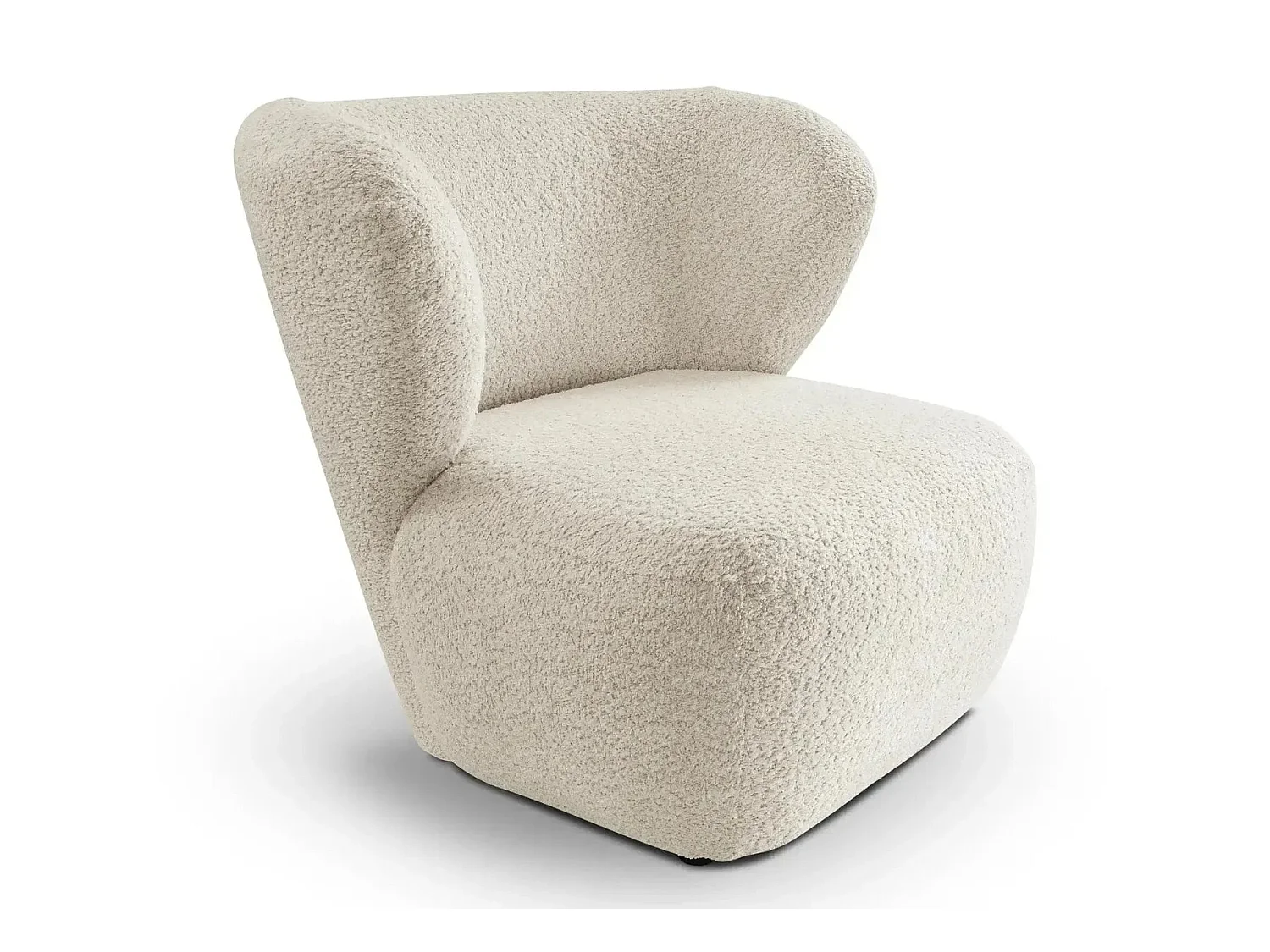 CAPRI - Fauteuil tissu bouclette - Beige