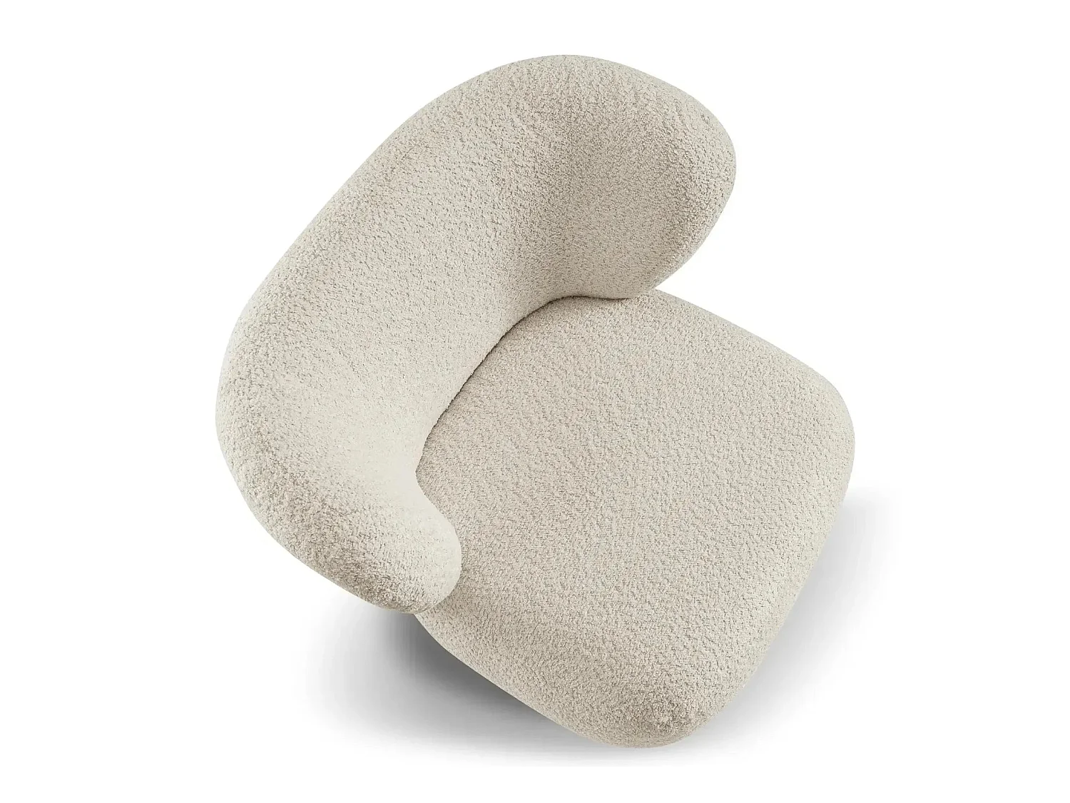 CAPRI - Fauteuil tissu bouclette - Beige