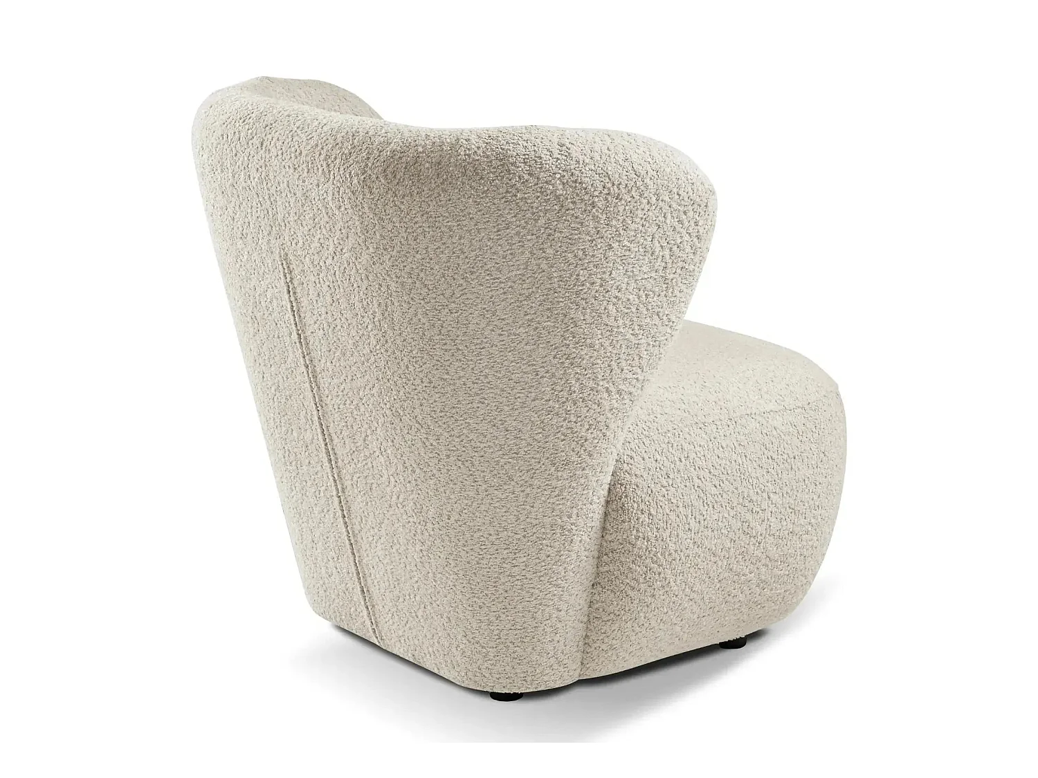 CAPRI - Fauteuil tissu bouclette - Beige