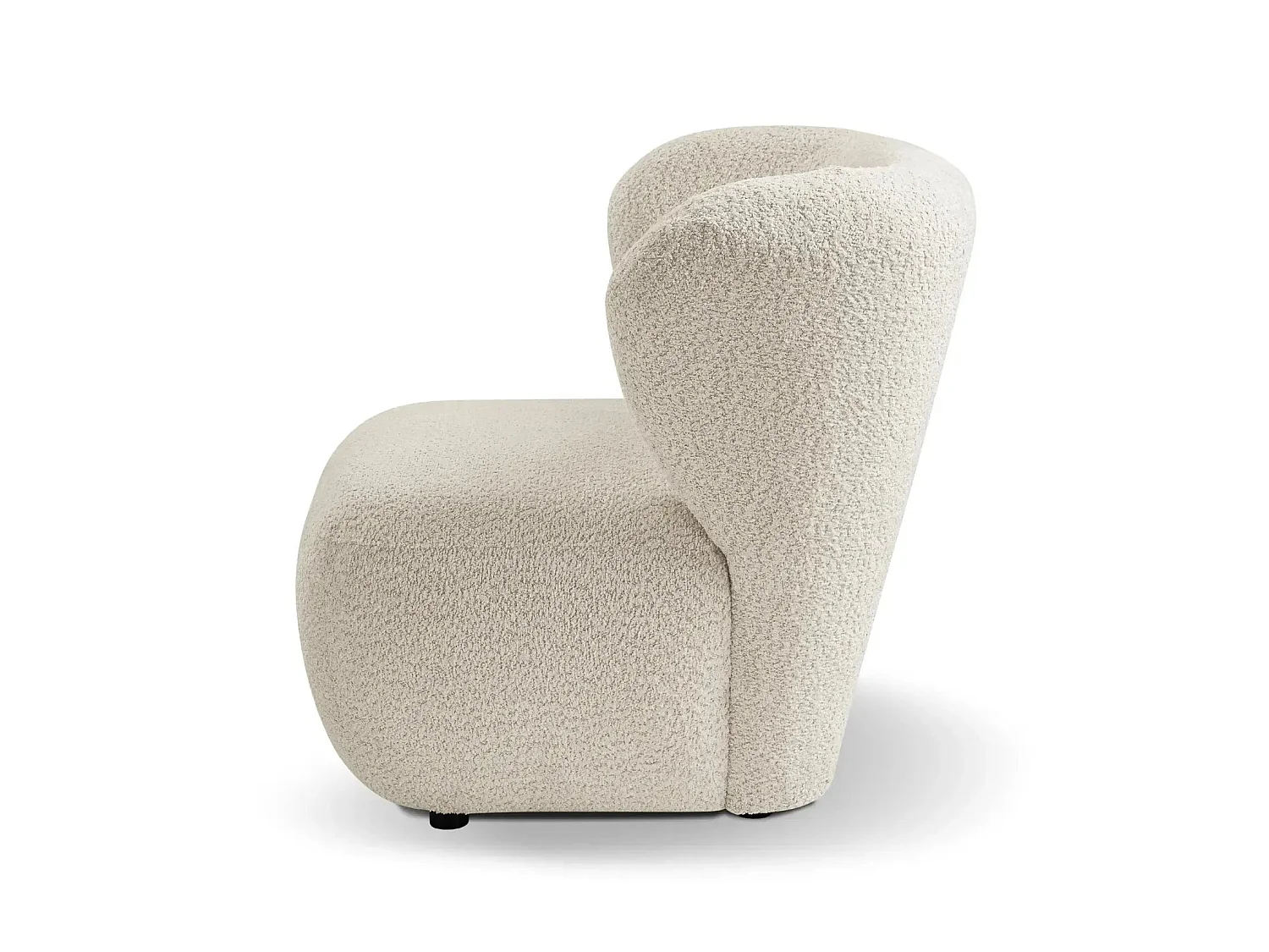 CAPRI - Fauteuil tissu bouclette - Beige