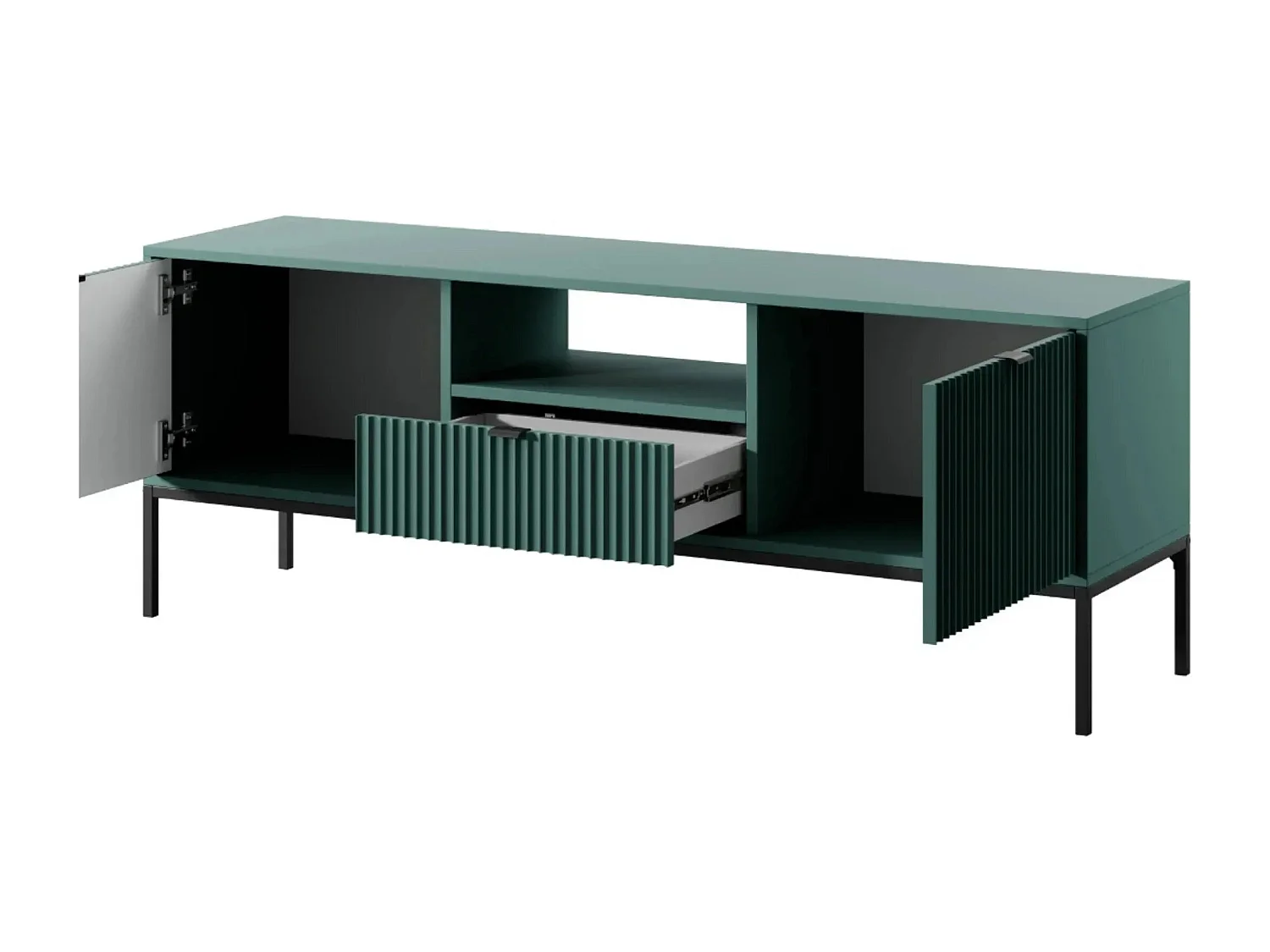 CHARLES - Meuble TV 2 portes 150cm - Vert