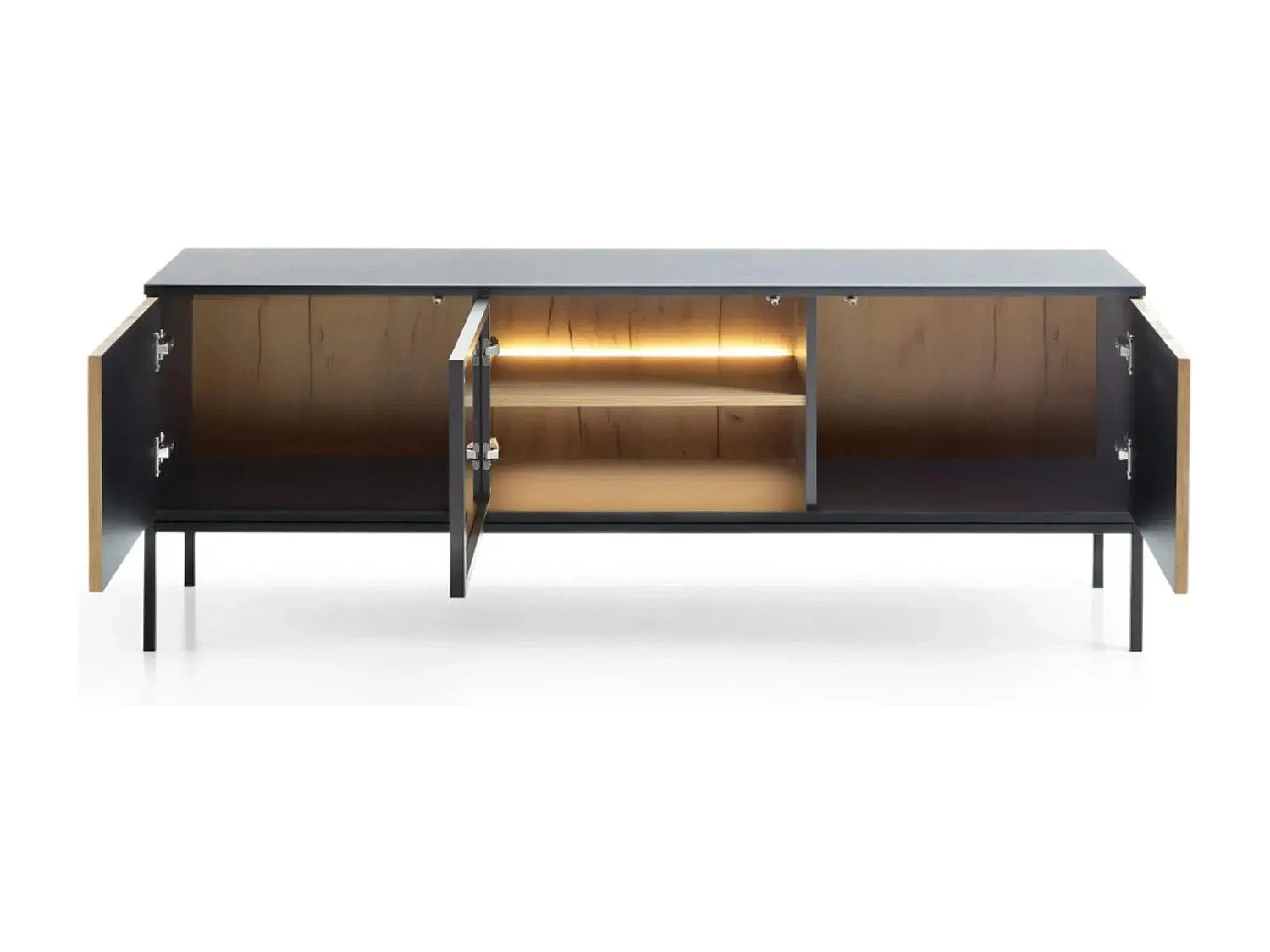 EMMY - Meuble TV 2 portes 150cm - Blanc