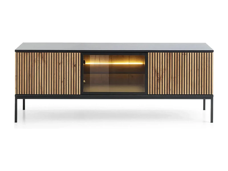 EMMY - Meuble TV 2 portes 150cm - Blanc