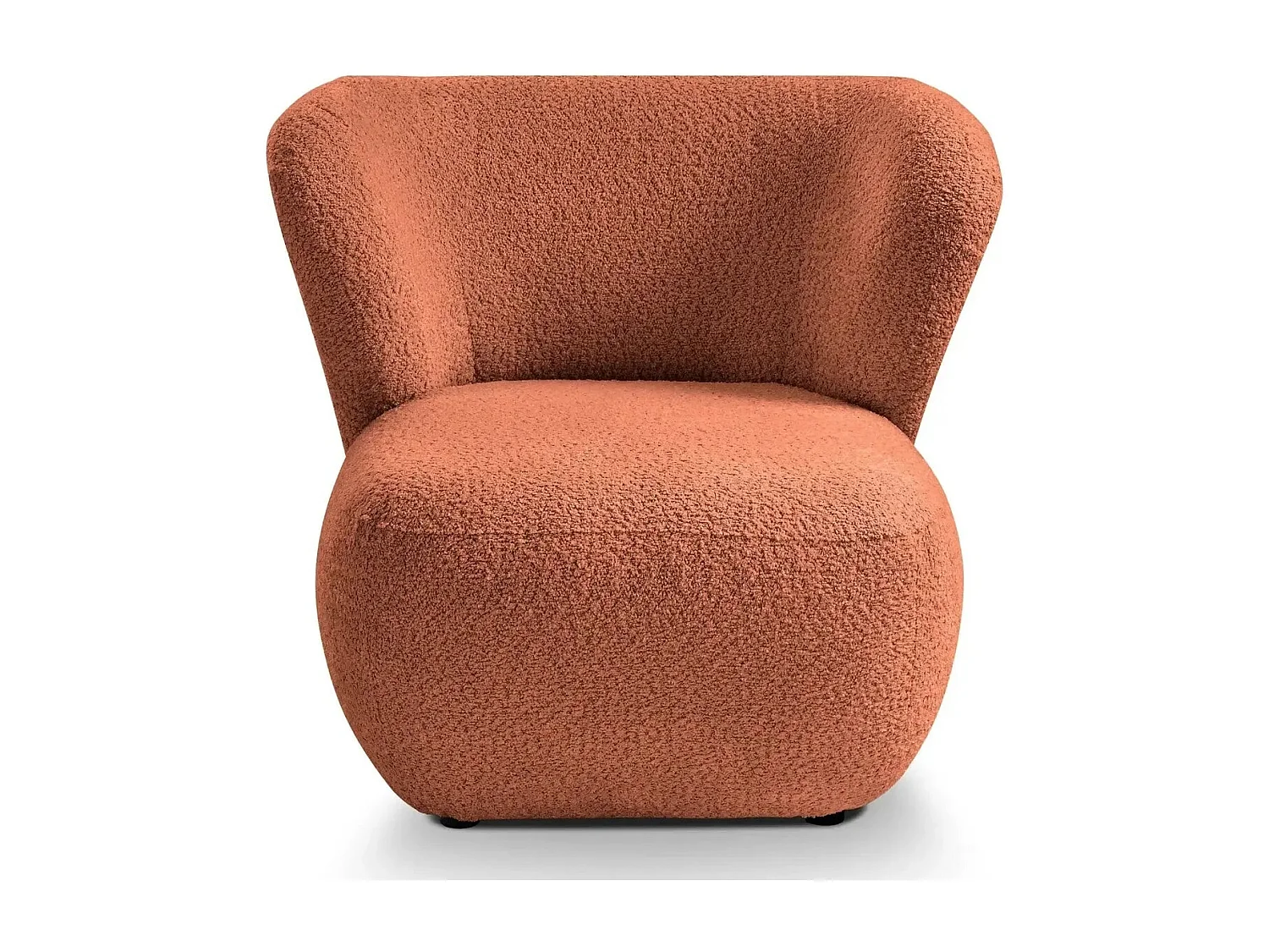CAPRI - Fauteuil tissu bouclette - Terracotta