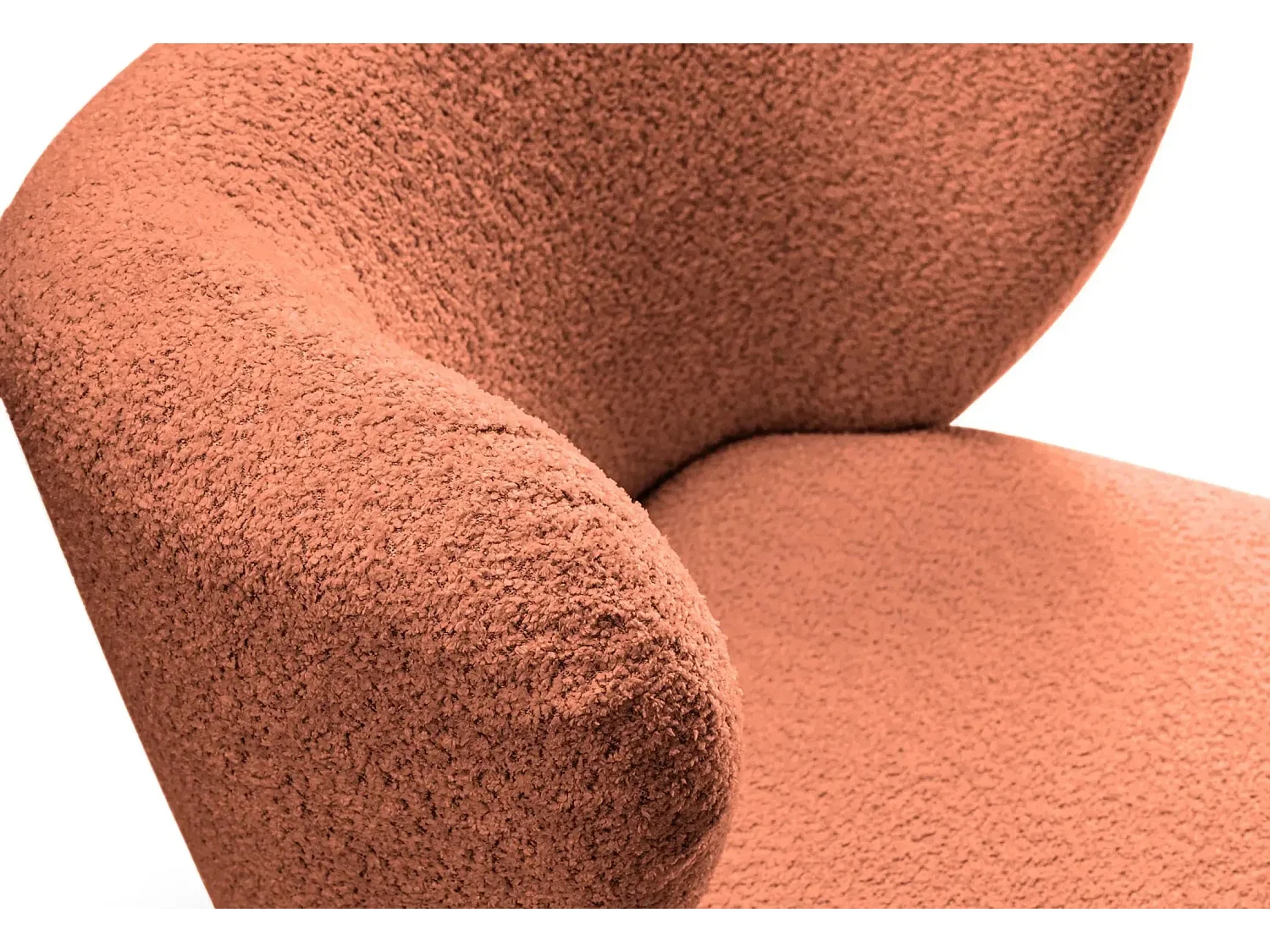 CAPRI - Fauteuil tissu bouclette - Terracotta