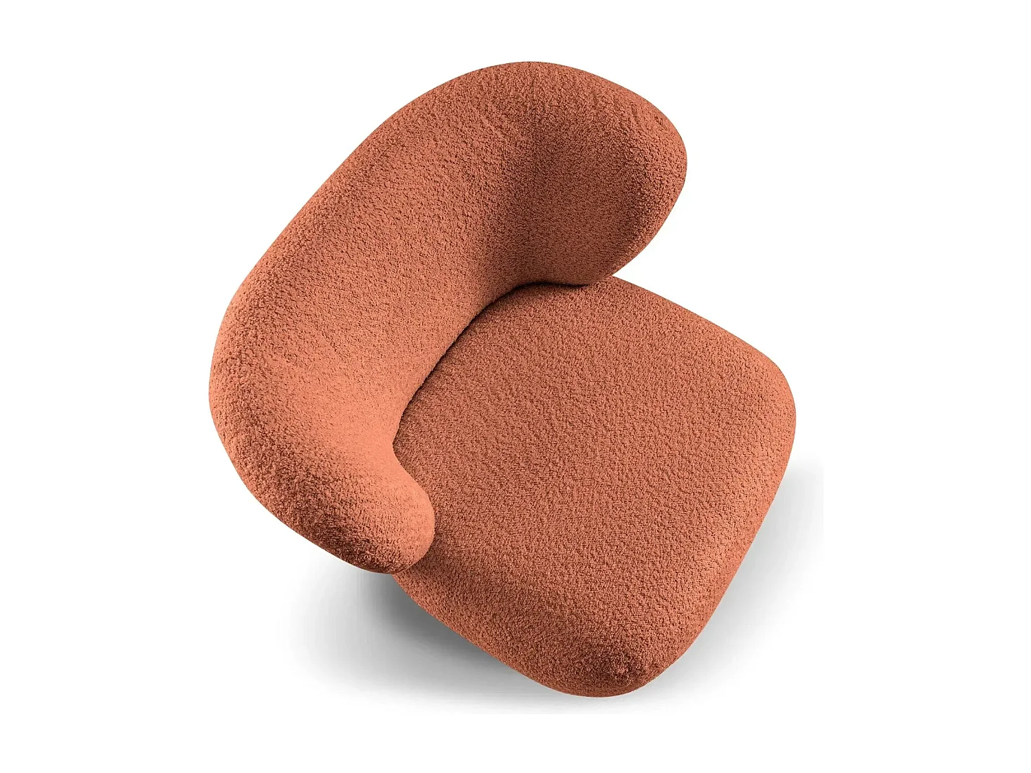 CAPRI - Fauteuil tissu bouclette - Terracotta
