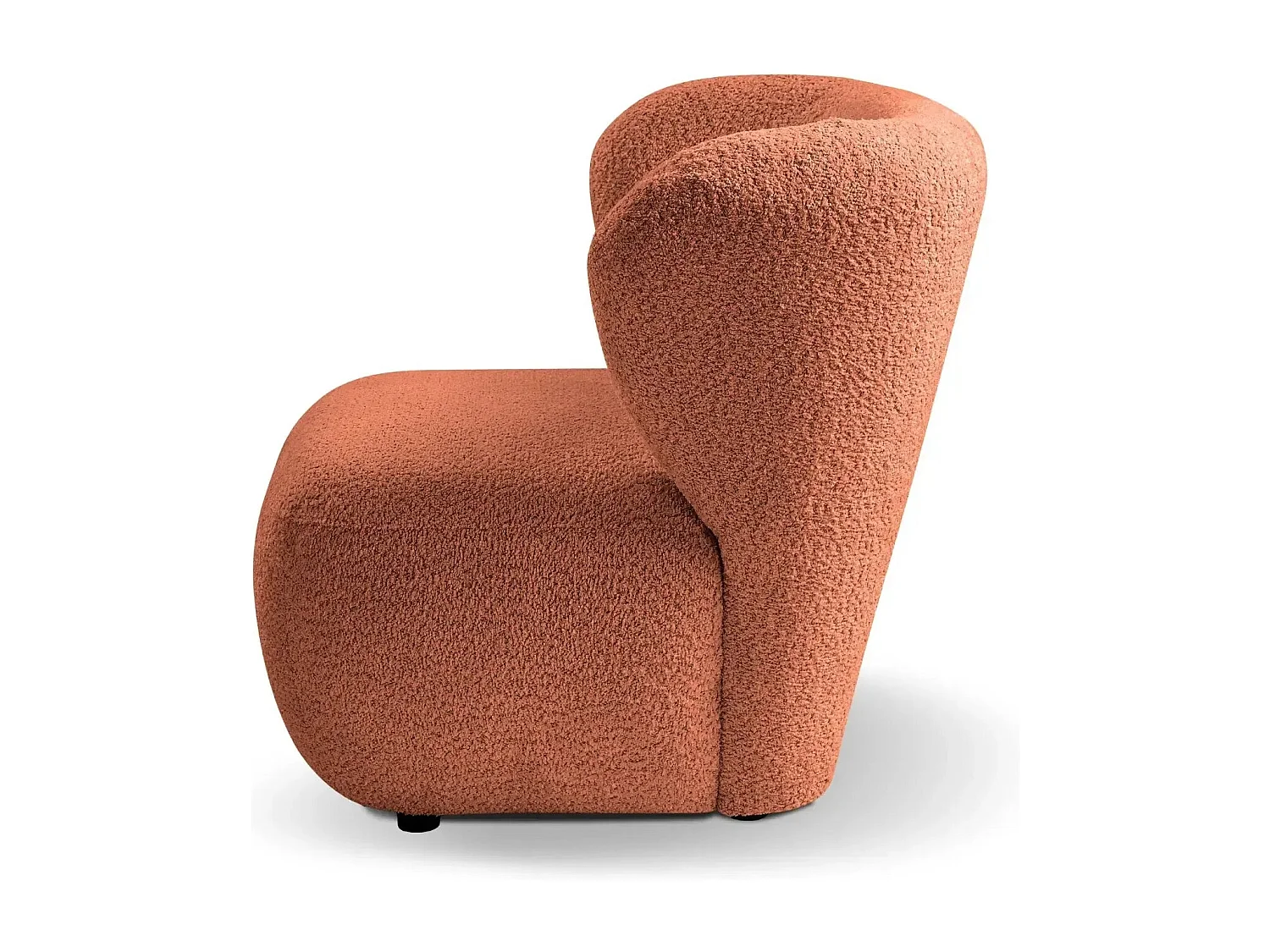 CAPRI - Fauteuil tissu bouclette - Terracotta