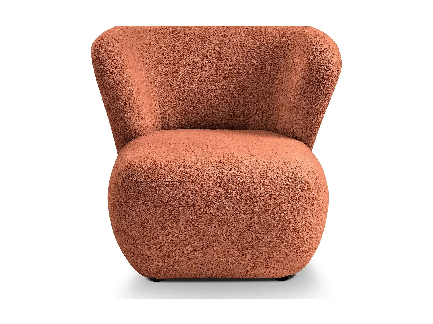 CAPRI - Fauteuil tissu bouclette - Terracotta