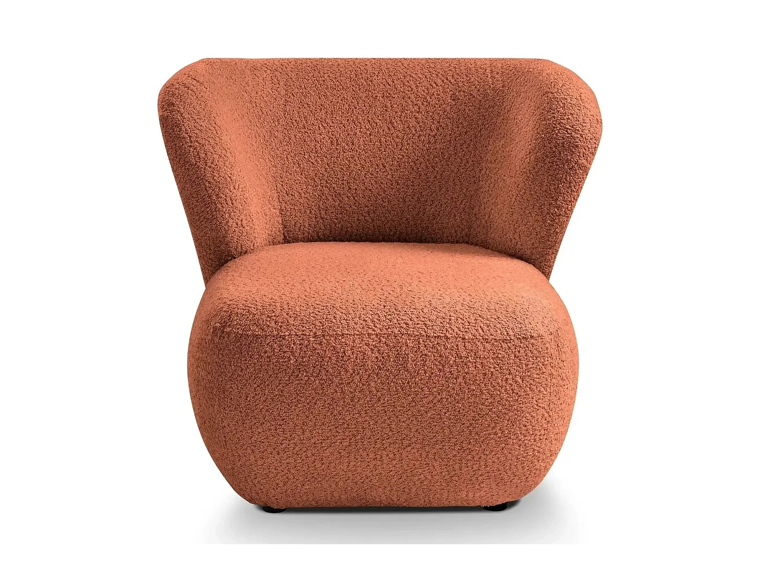 CAPRI - Fauteuil tissu bouclette - Terracotta