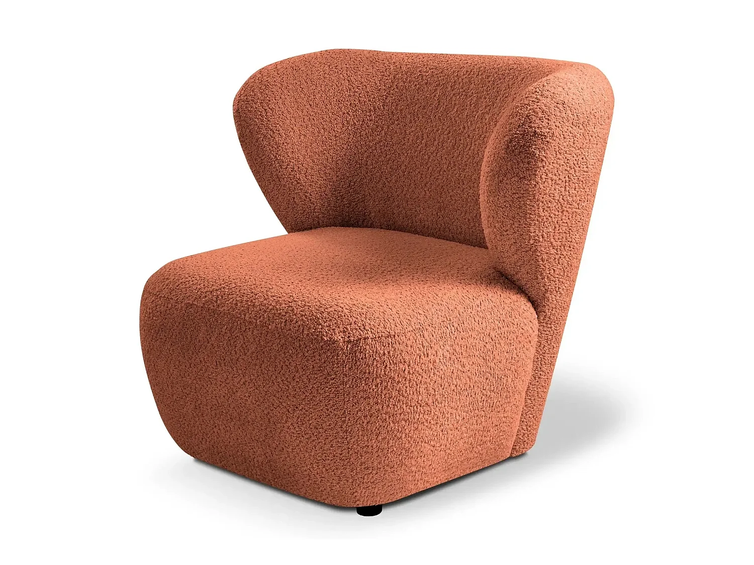 CAPRI - Fauteuil tissu bouclette - Terracotta