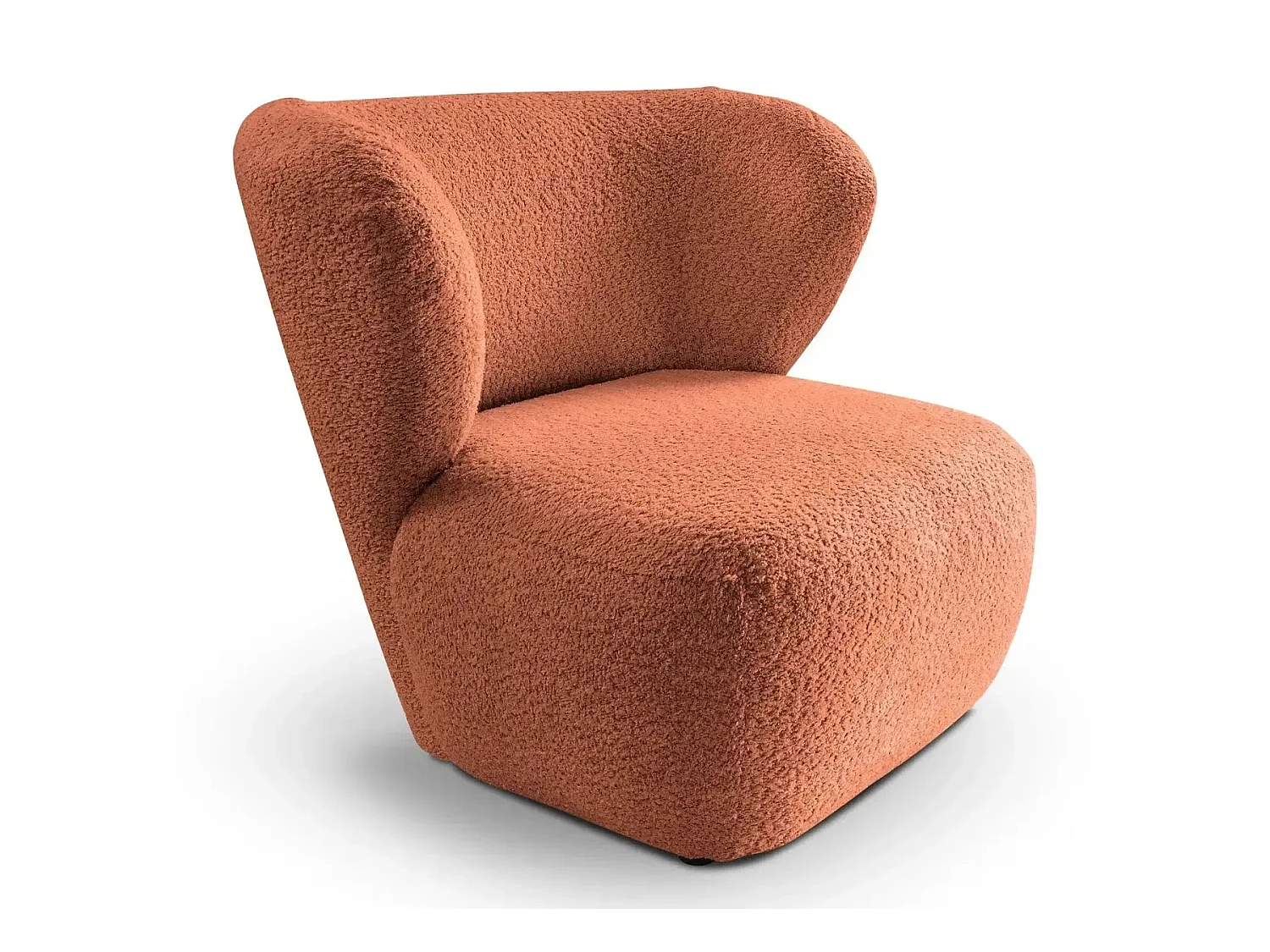 CAPRI - Fauteuil tissu bouclette - Terracotta