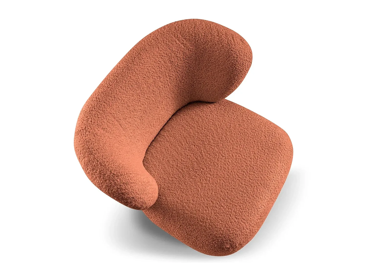 CAPRI - Fauteuil tissu bouclette - Terracotta
