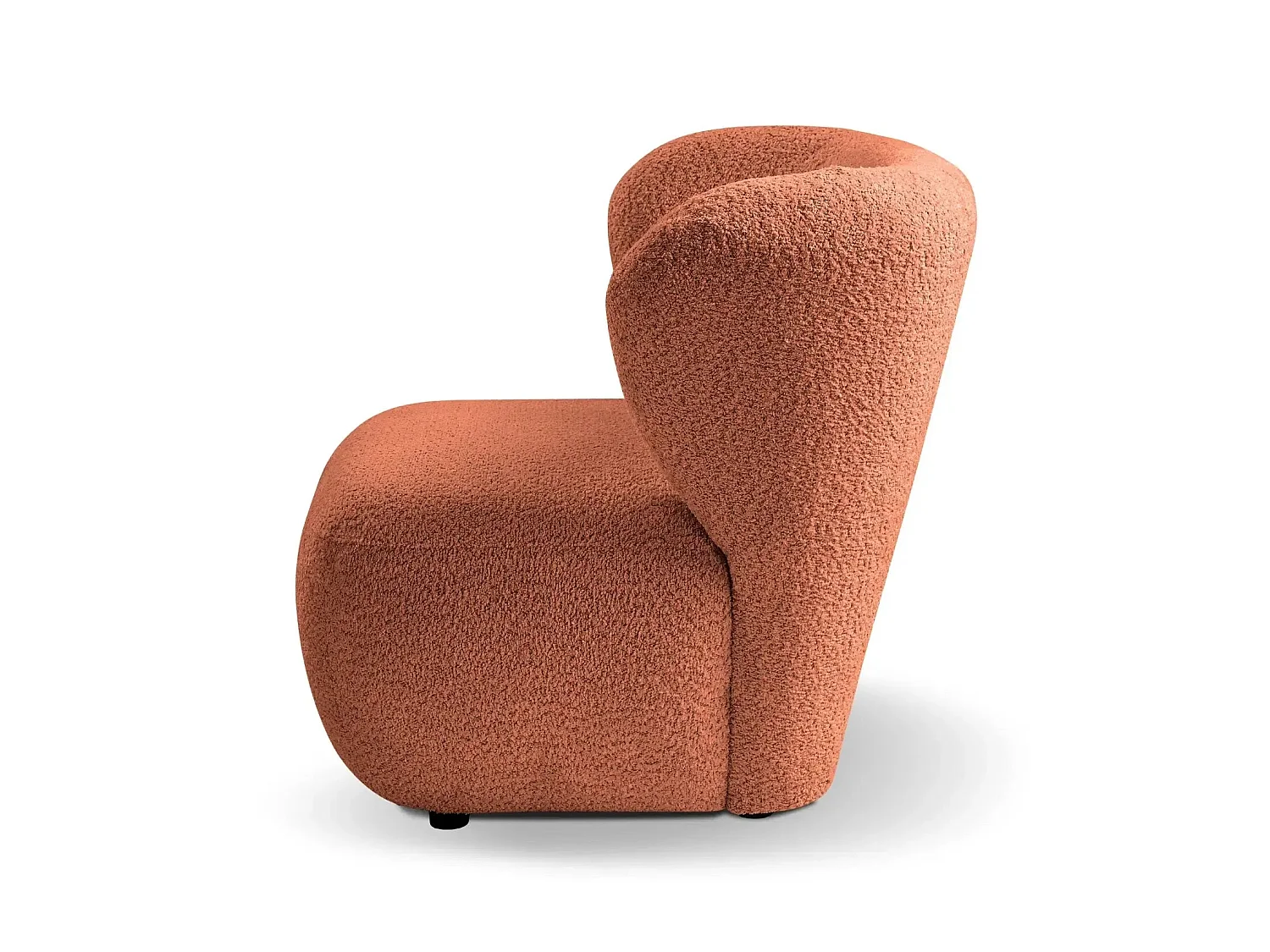 CAPRI - Fauteuil tissu bouclette - Terracotta