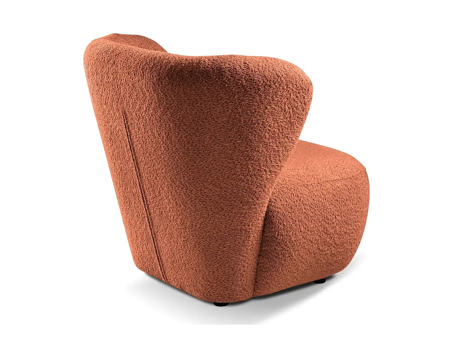 CAPRI - Fauteuil tissu bouclette - Terracotta