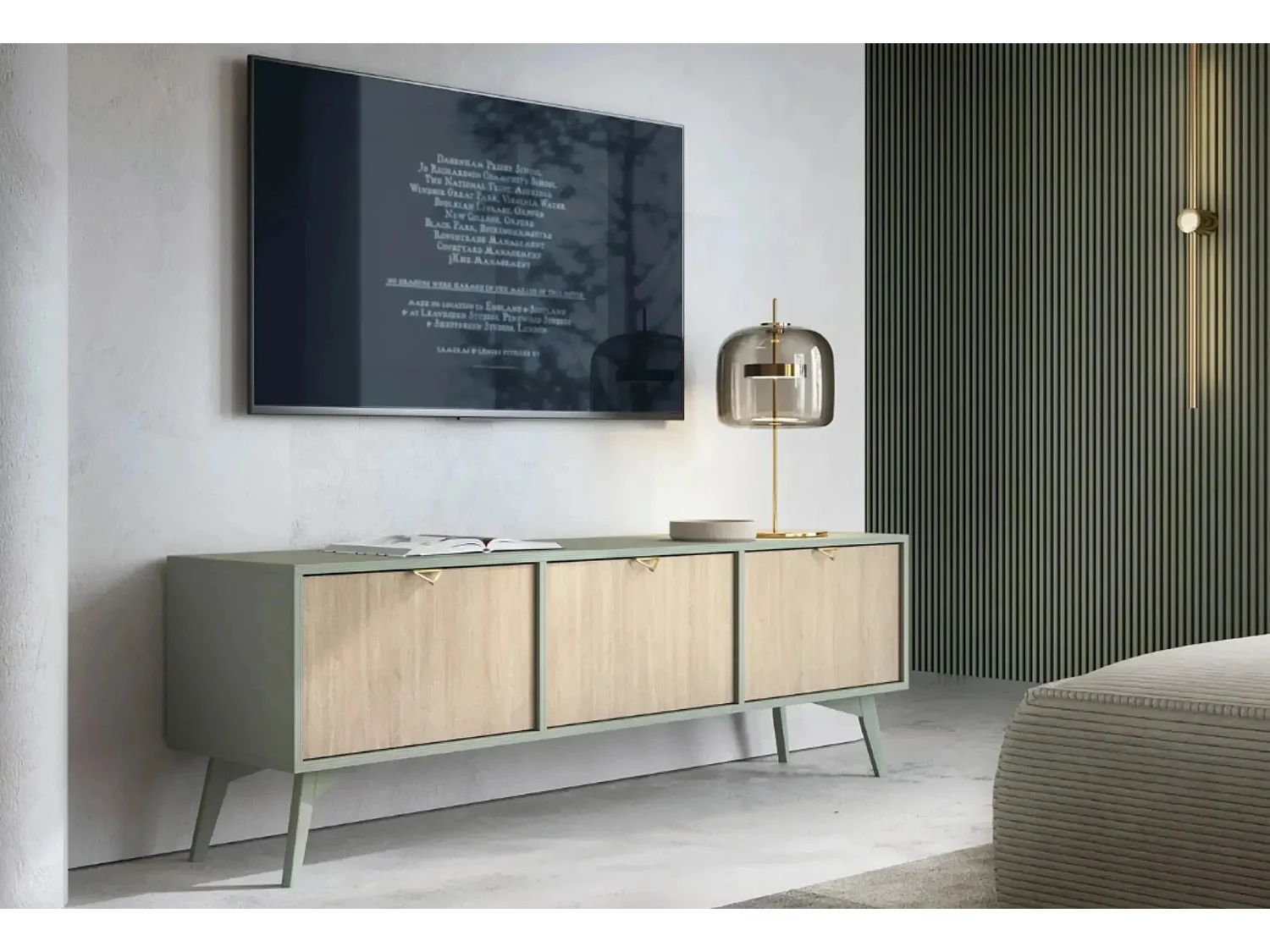 FANNIE - Meuble TV 3 portes - Vert