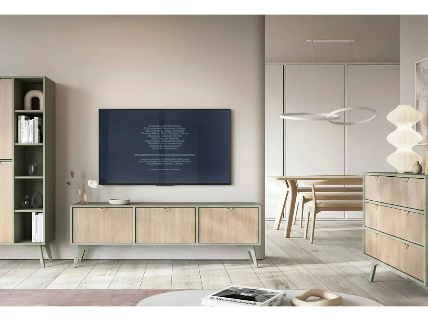 FANNIE - Meuble TV 3 portes - Vert