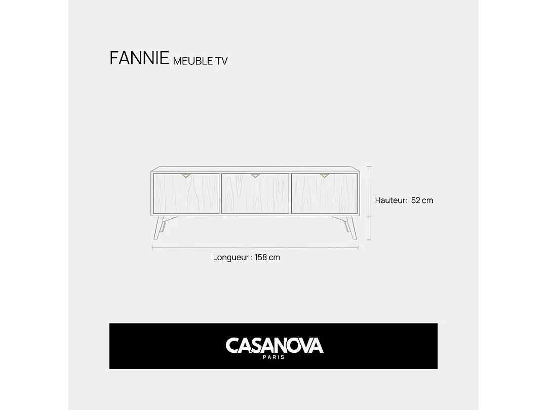 FANNIE - Meuble TV 3 portes - Vert