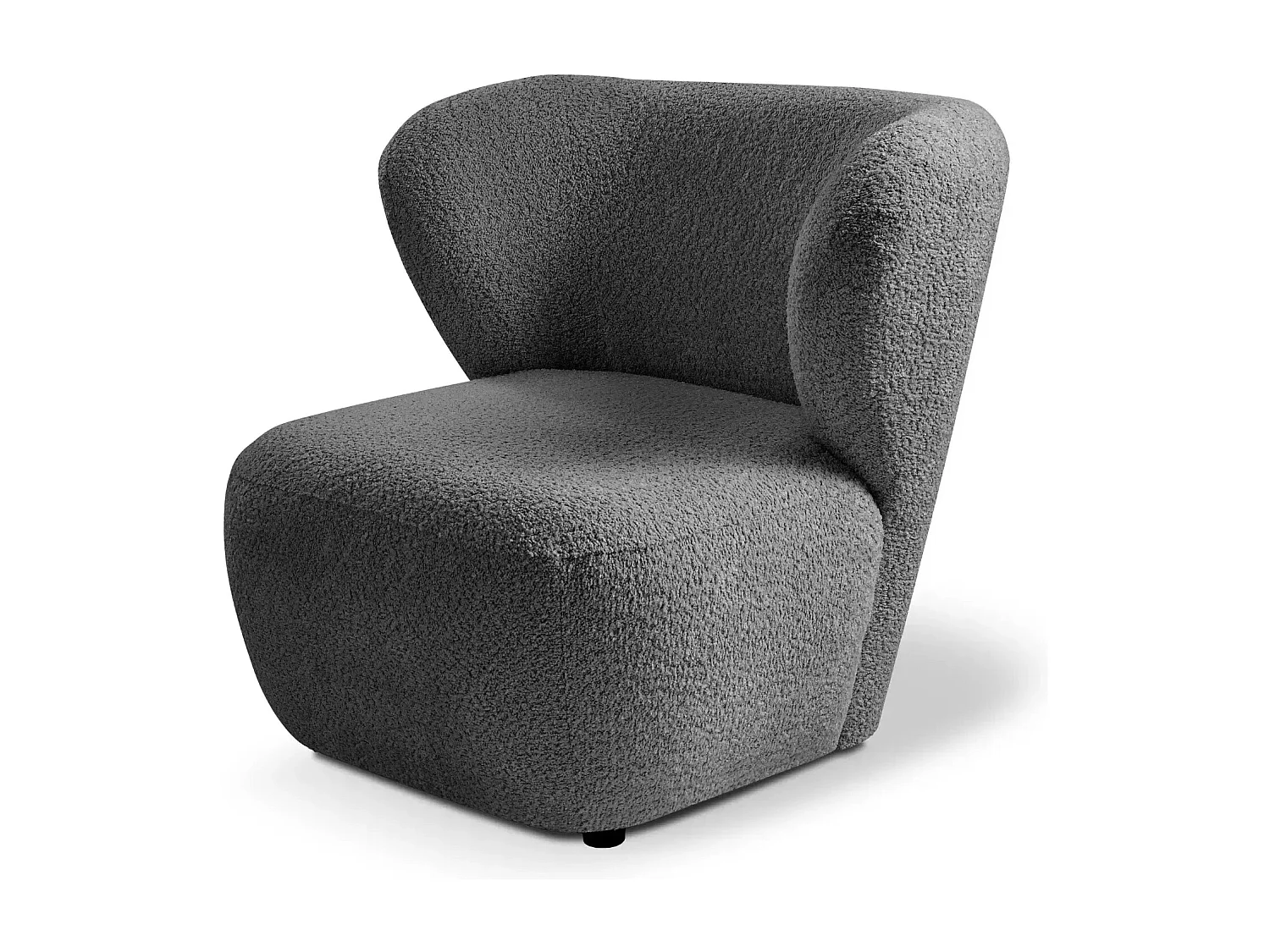 CAPRI - Fauteuil tissu bouclette - Gris foncé