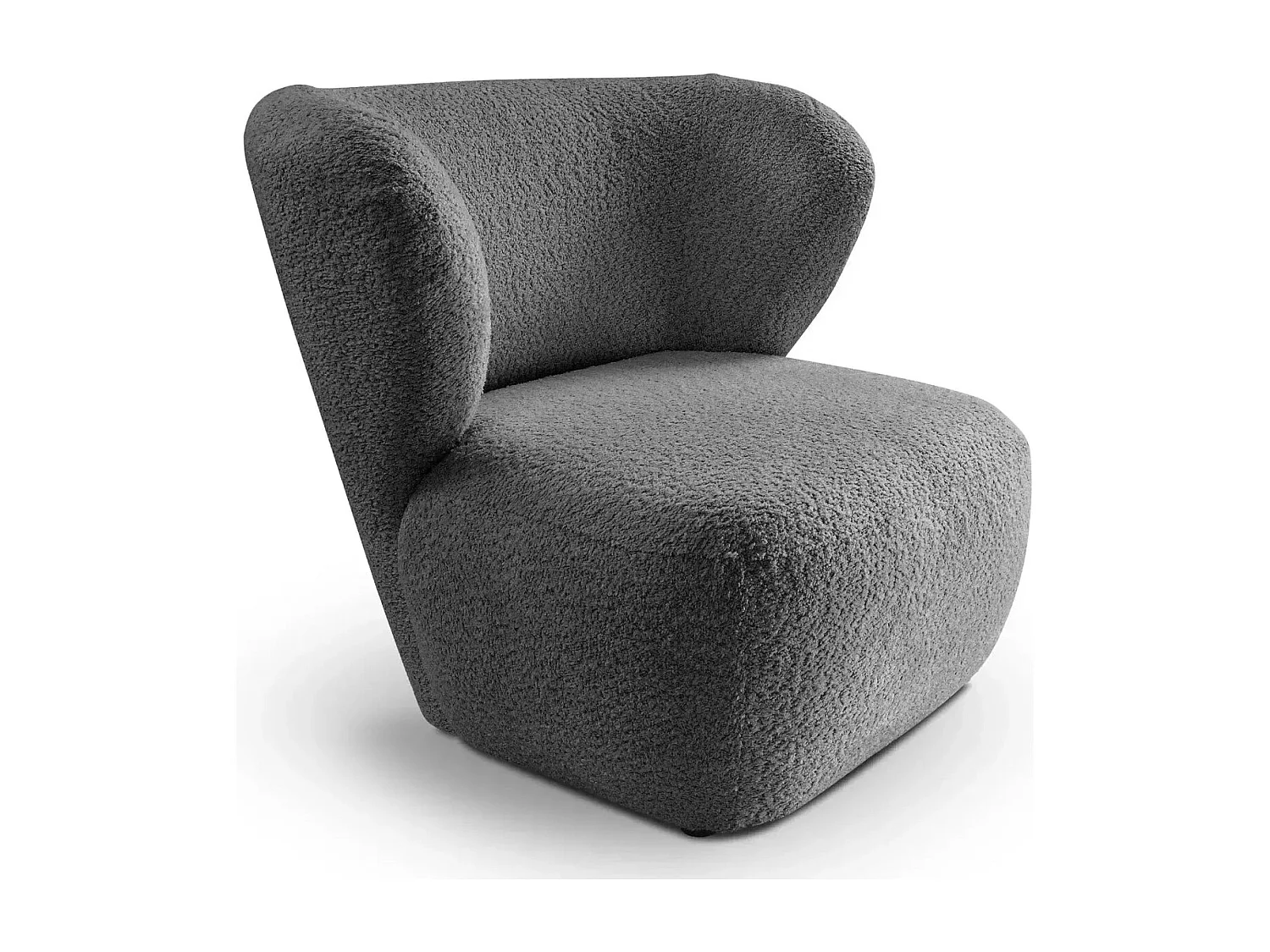 CAPRI - Fauteuil tissu bouclette - Gris foncé