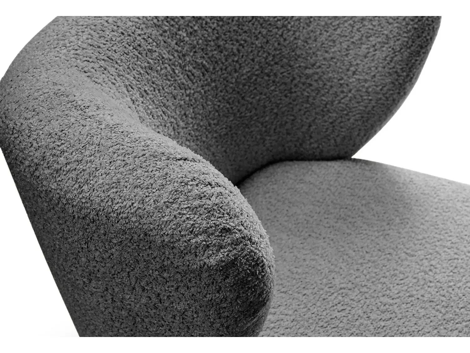 CAPRI - Fauteuil tissu bouclette - Gris foncé