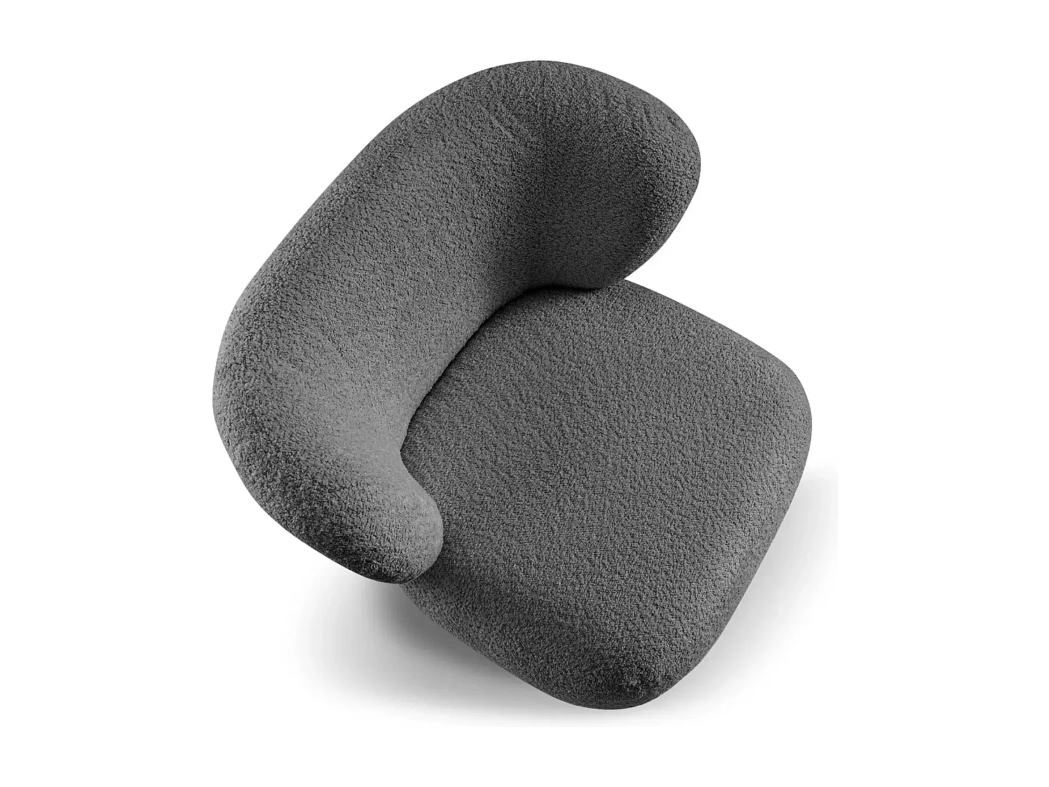 CAPRI - Fauteuil tissu bouclette - Gris foncé