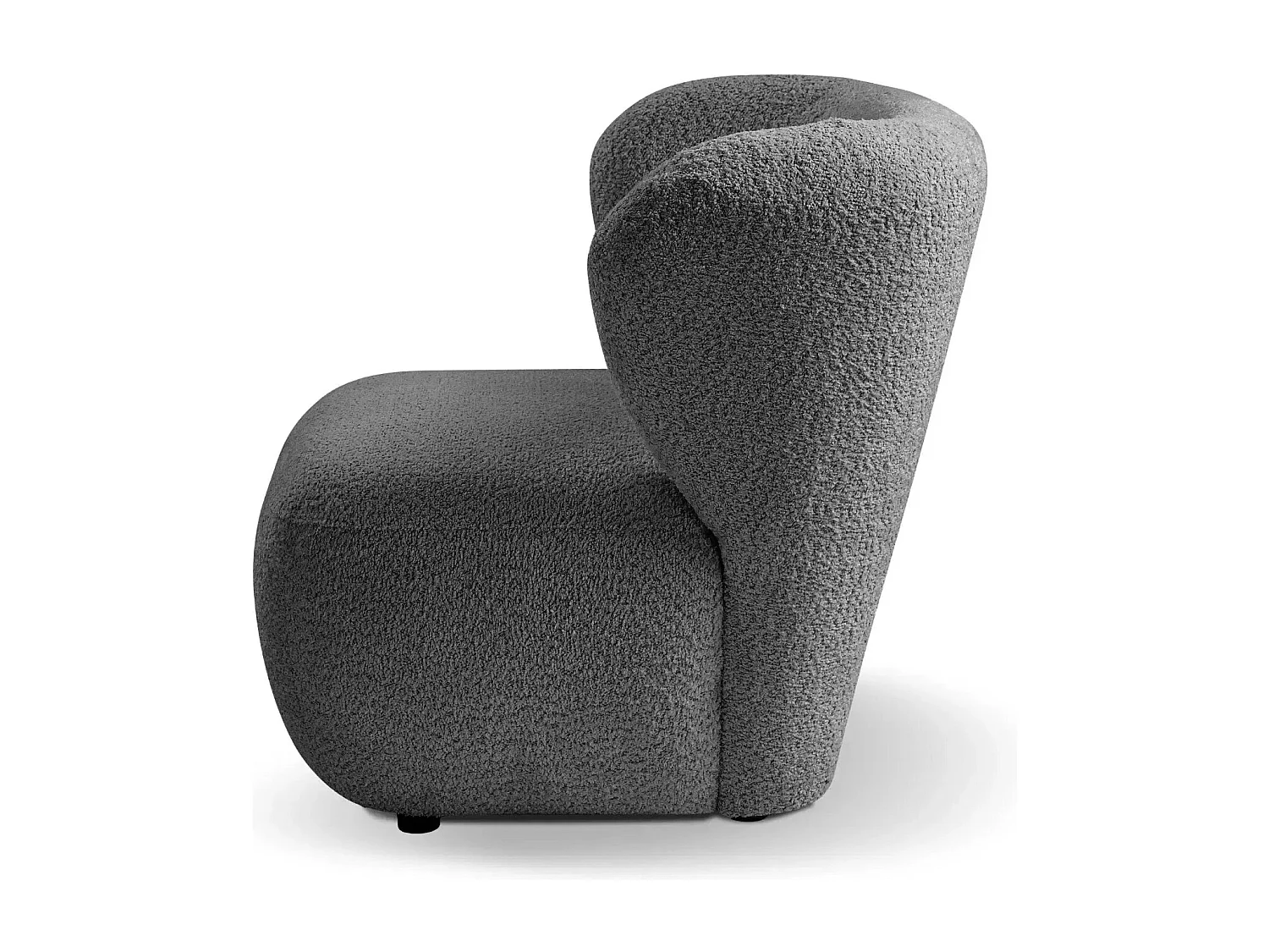 CAPRI - Fauteuil tissu bouclette - Gris foncé