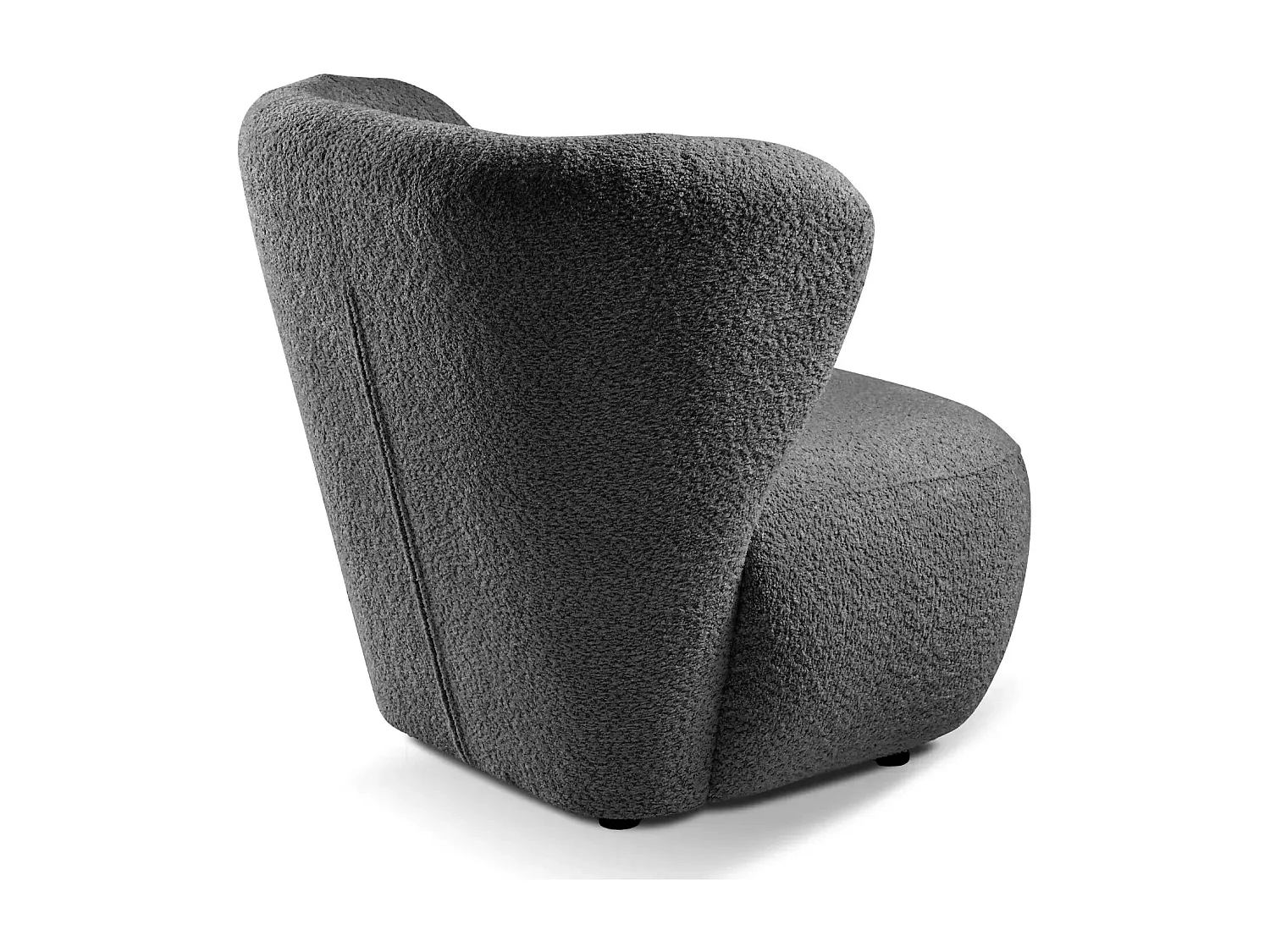 CAPRI - Fauteuil tissu bouclette - Gris foncé