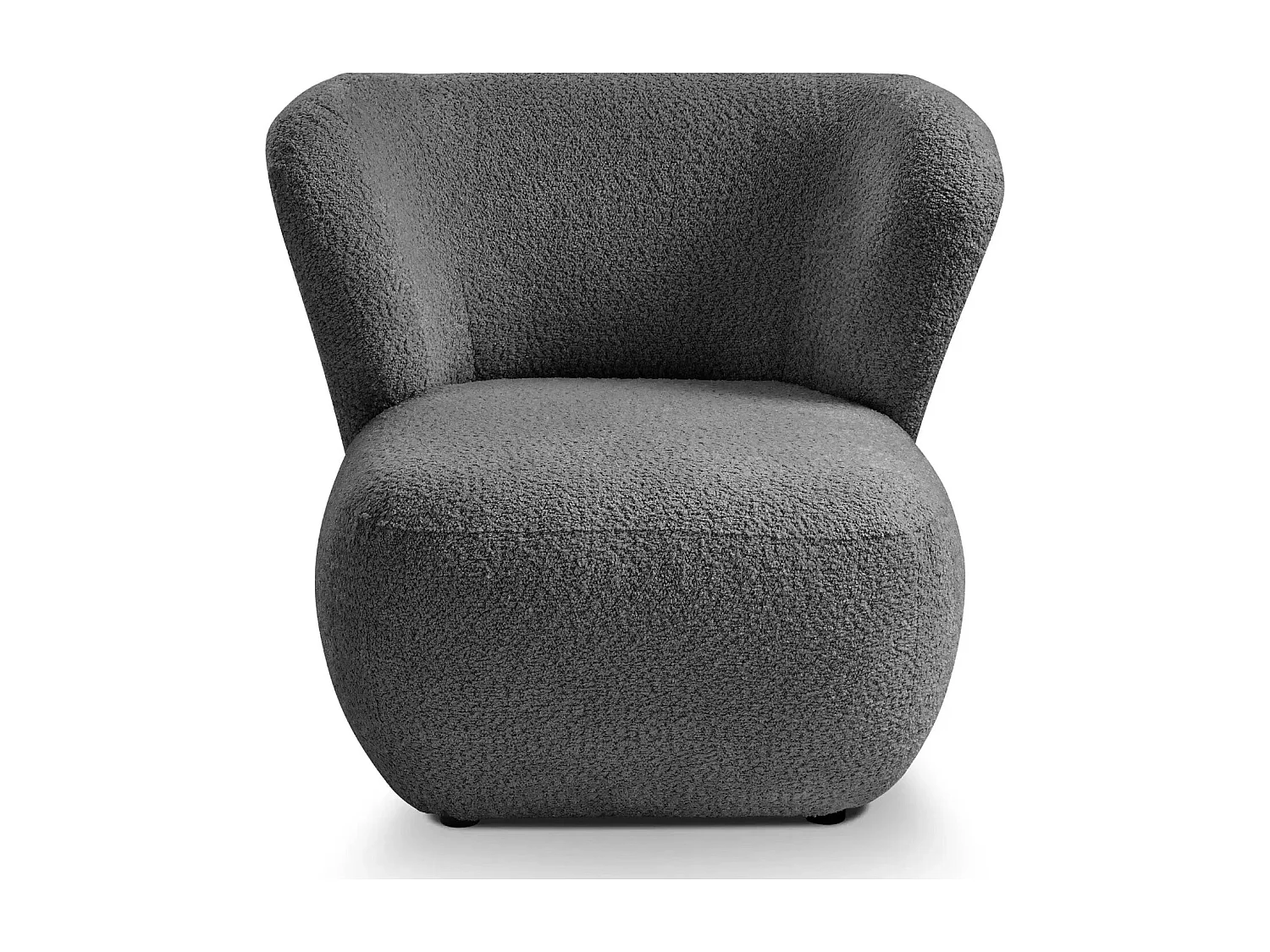 CAPRI - Fauteuil tissu bouclette - Gris foncé