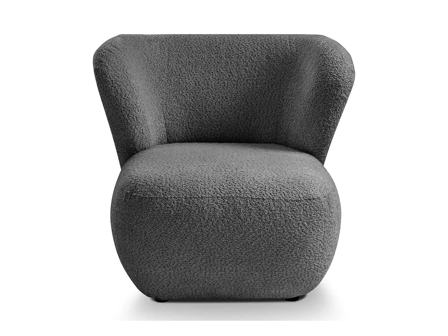CAPRI - Fauteuil tissu bouclette - Gris foncé