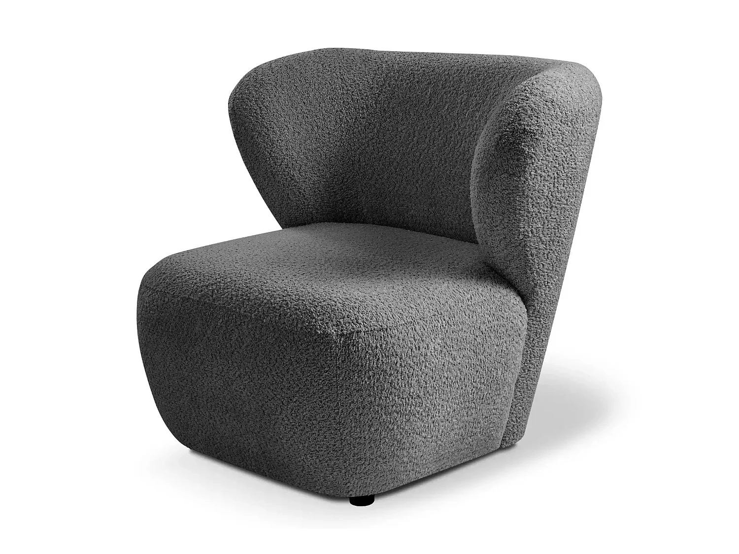 CAPRI - Fauteuil tissu bouclette - Gris foncé