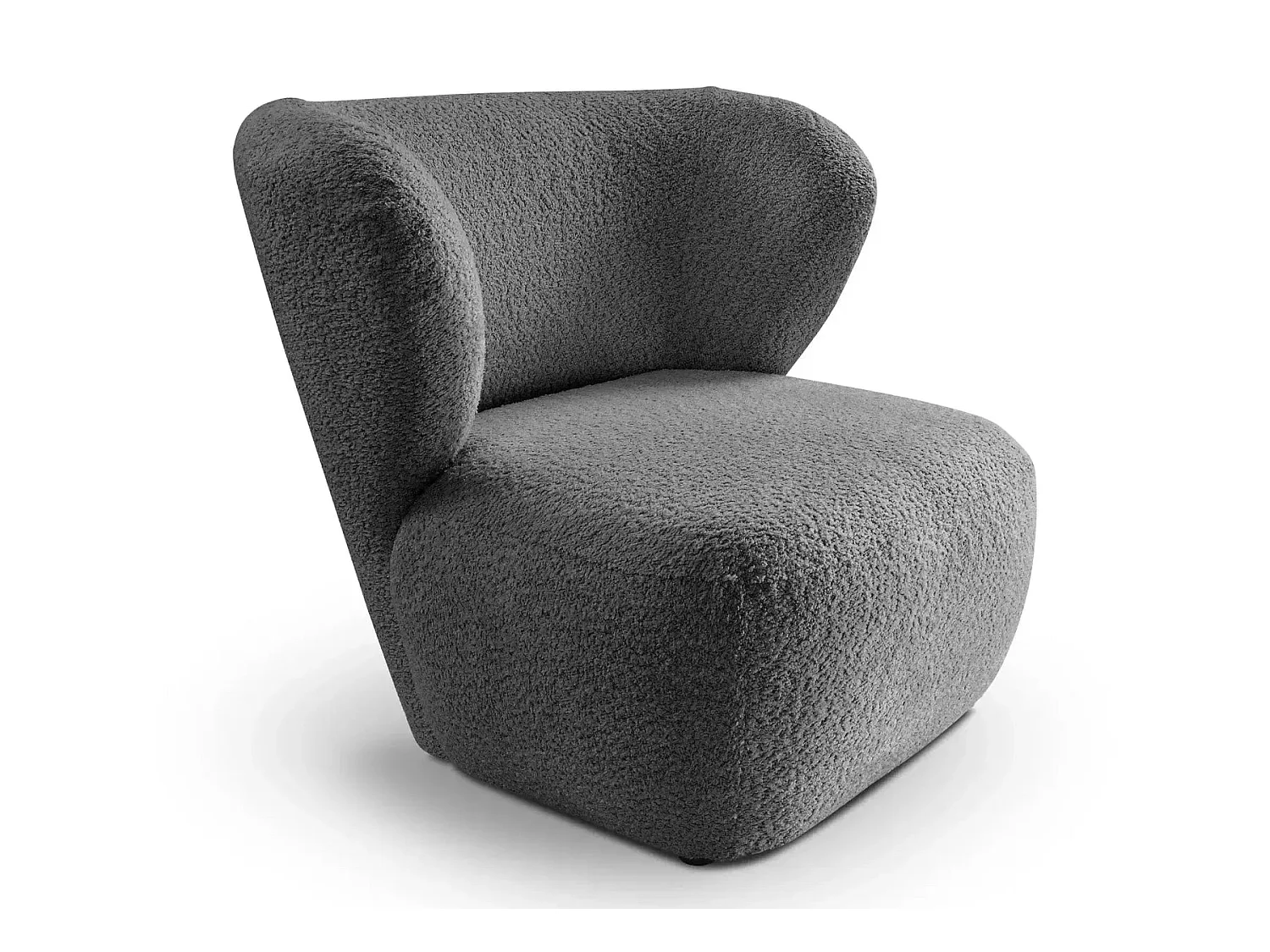 CAPRI - Fauteuil tissu bouclette - Gris foncé